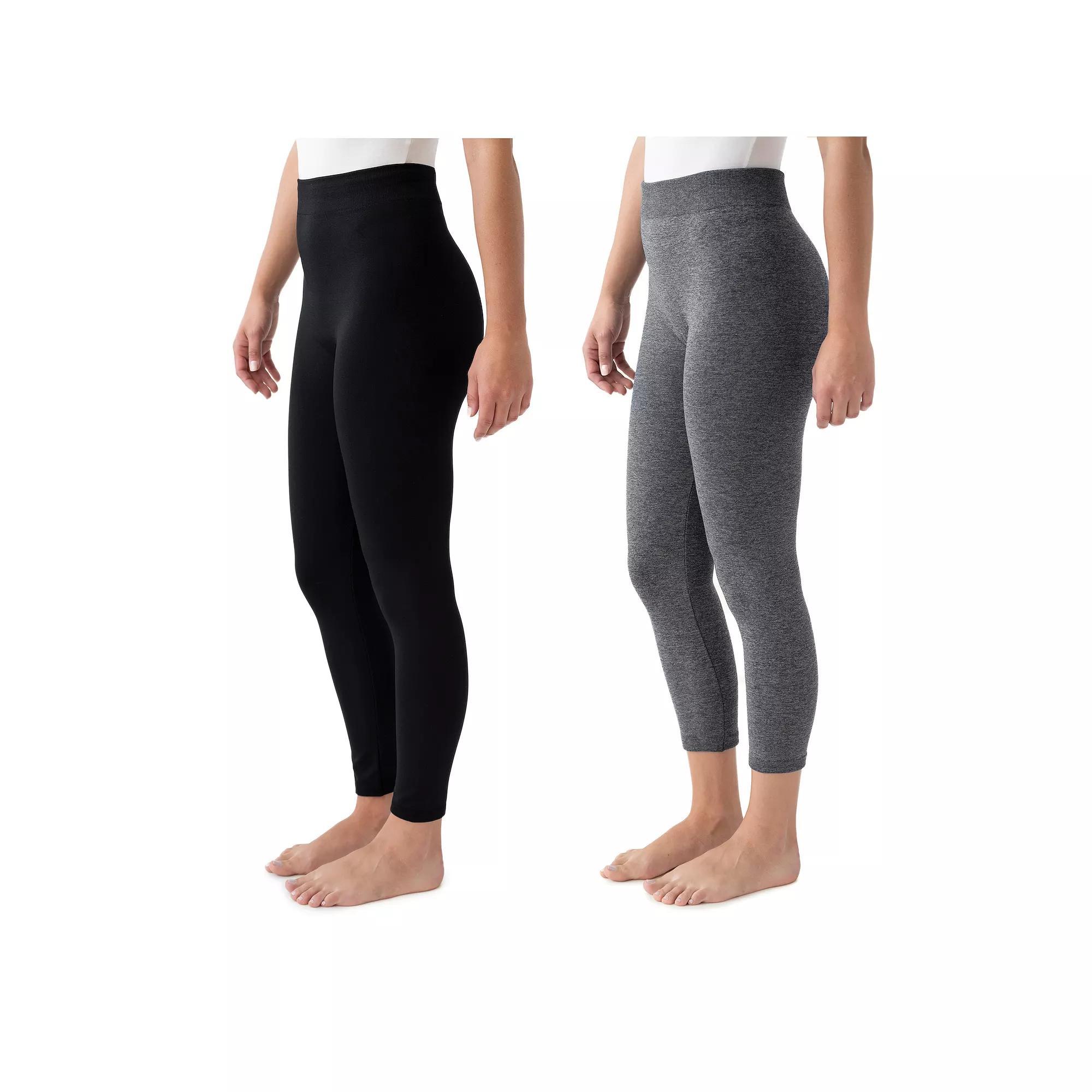Women's Muk Luks 2-Pack Of Leggings, Size: Large-XL, Gray Product Image
