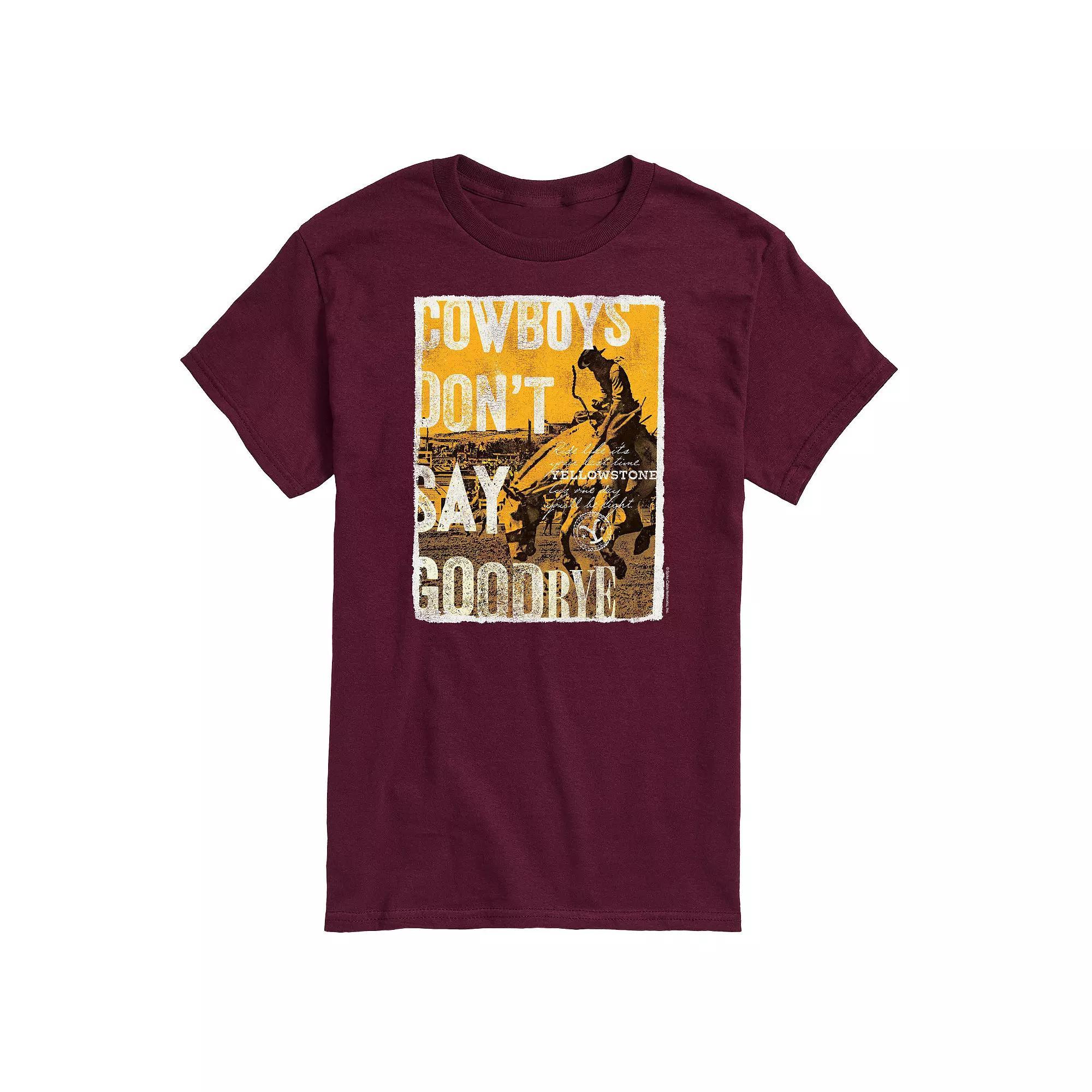 Mens Yellowstone Cowboys Dont Say Goodbye Graphic Tee Red Product Image