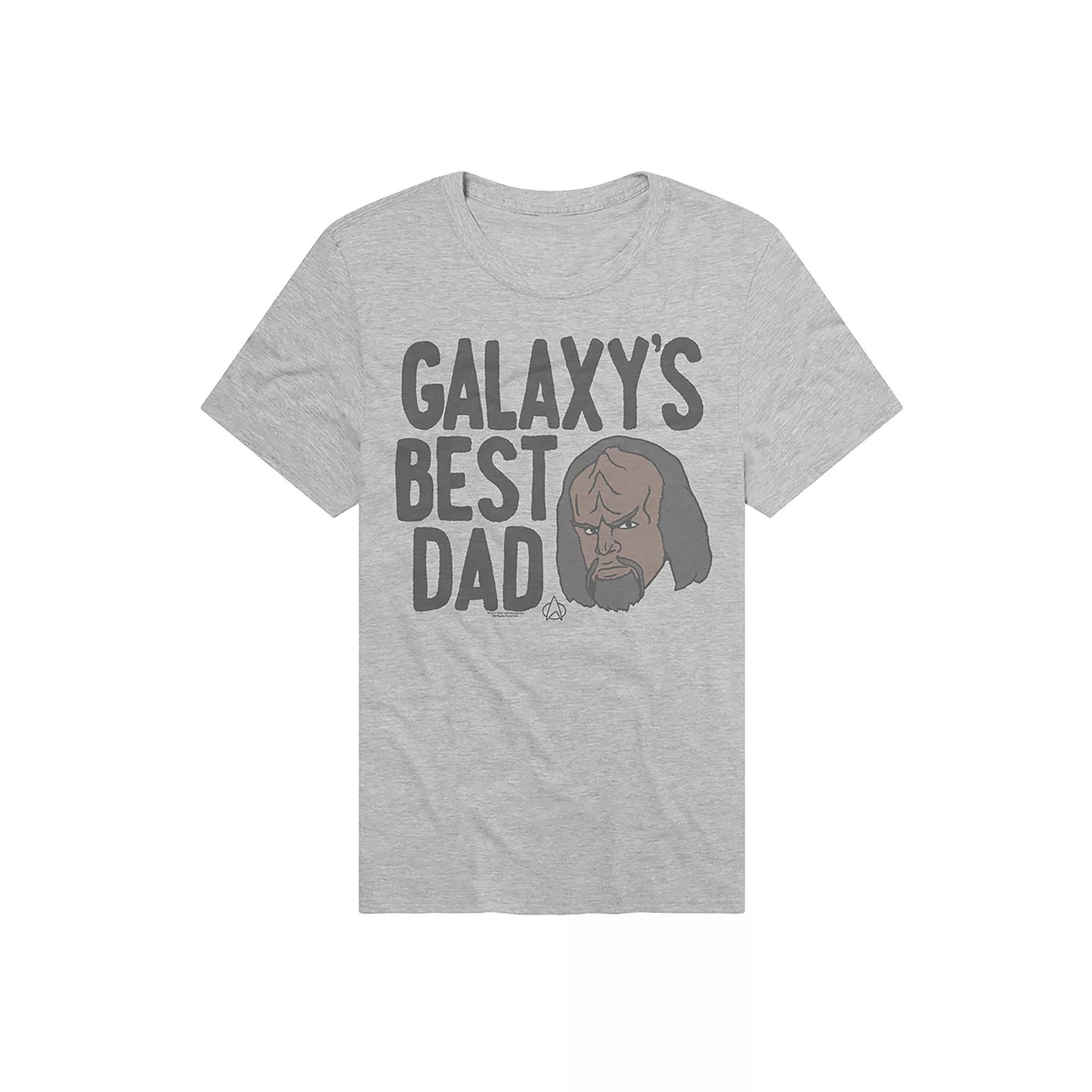 Men's Star Trek Galaxy's Best Dad Graphic Tee, Size: Medium, Athletic Grey Product Image
