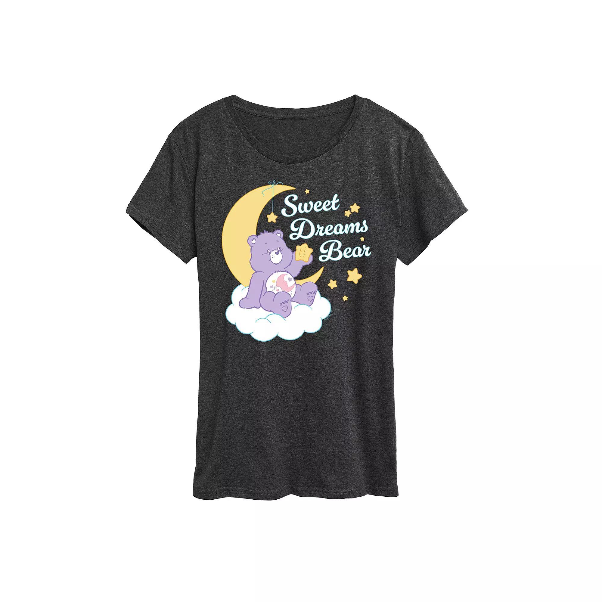 Womens Care Bears Sweet Dreams Bear Graphic Tee, Girls Grey Charcoalgray Product Image