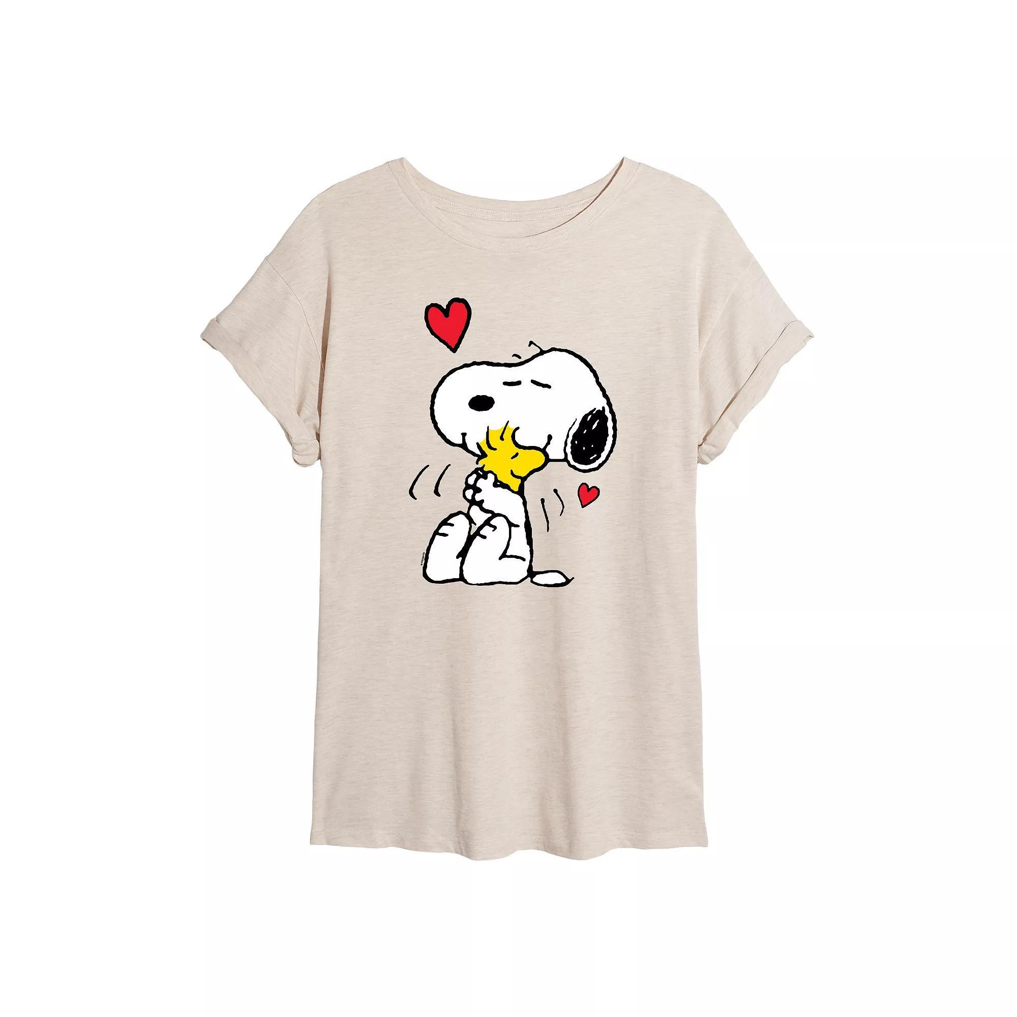 Juniors Peanuts Snoopy Hug Oversized Tee, Girls Product Image