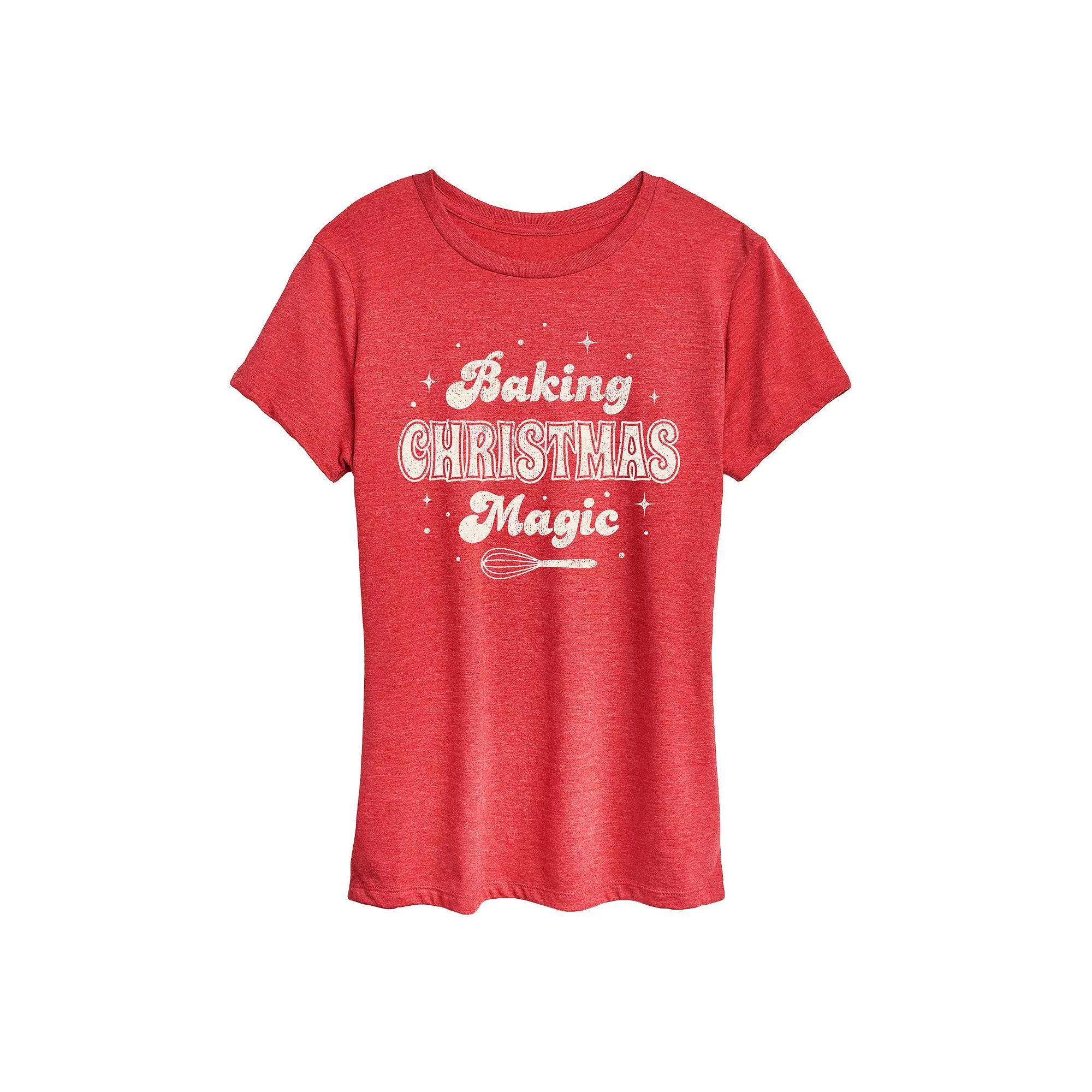 Women's Baking Christmas Magic Graphic Tee, Girl's, Size: XL, Grey Green Product Image
