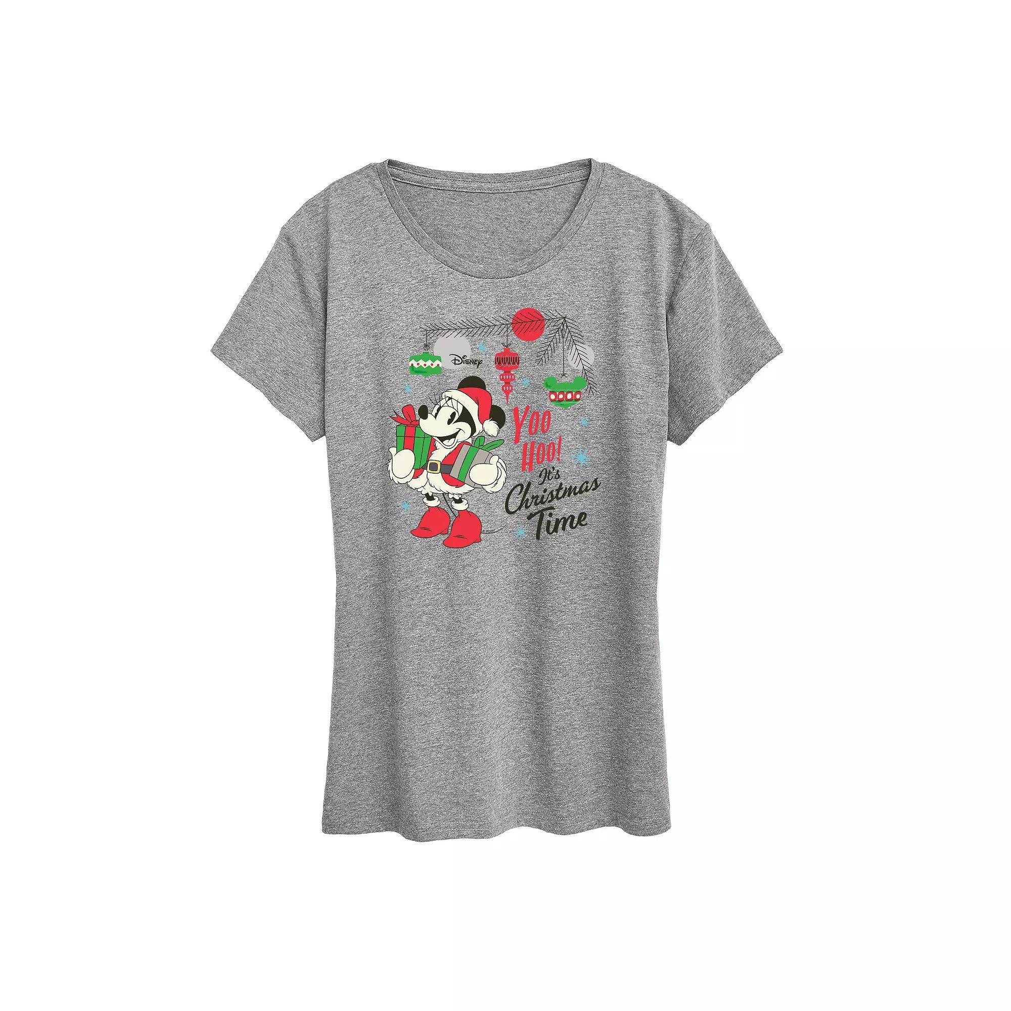 Disney's Minnie Mouse Women's Yoo Hoo Graphic Tee, Girl's, Size: Small, Grey Gray Product Image