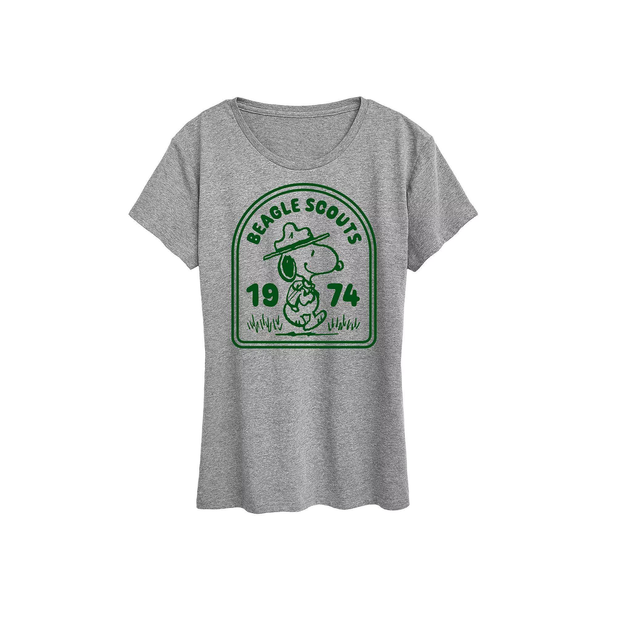 Womens Peanuts Snoopy Beagle Scouts Badge Graphic Tee Product Image