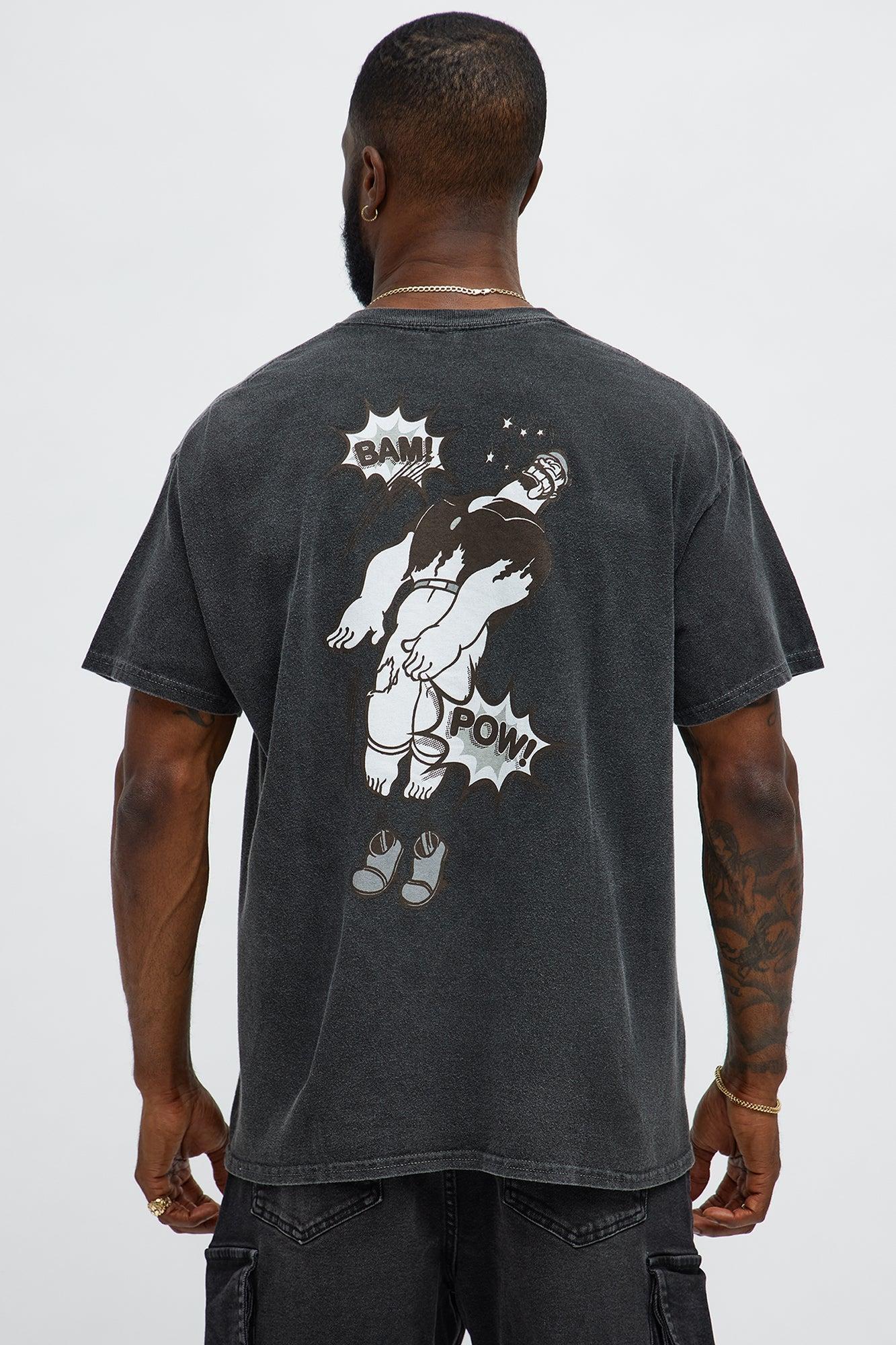Popeye The Knock-Out Man Short Sleeve Tee - Black Wash Product Image