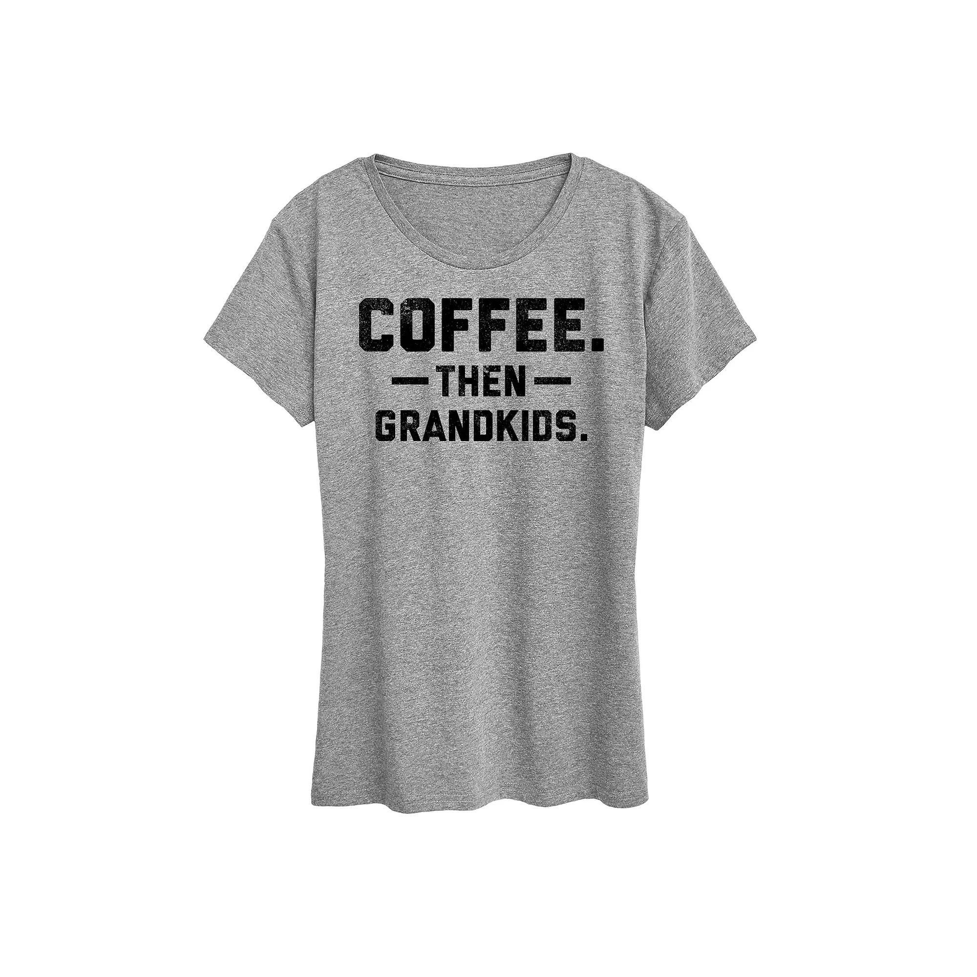 Womens Coffee Then Grandkids Graphic Tee Product Image