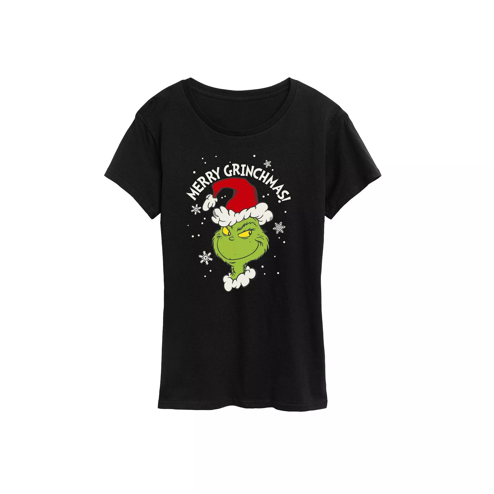 Women's Dr. Seuss The Grinch Merry Grinchmas Graphic Tee, Girl's, Size: XXL, Grey Royal Blue Product Image