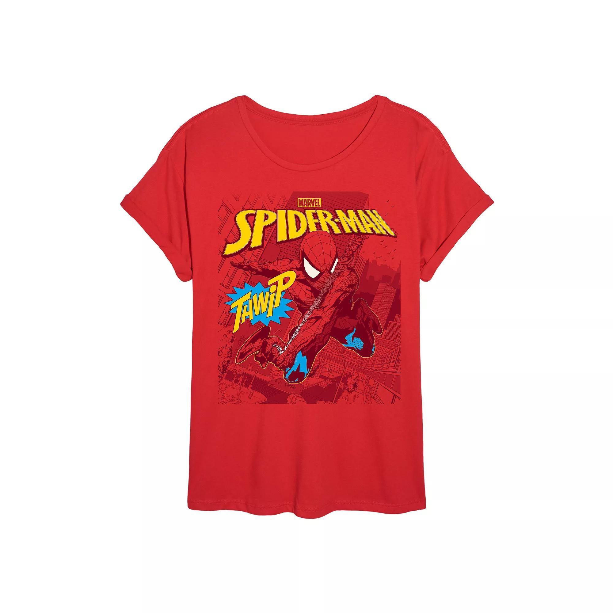 Juniors Marvel Spider-Man Thwip Oversized Tee, Girls Product Image