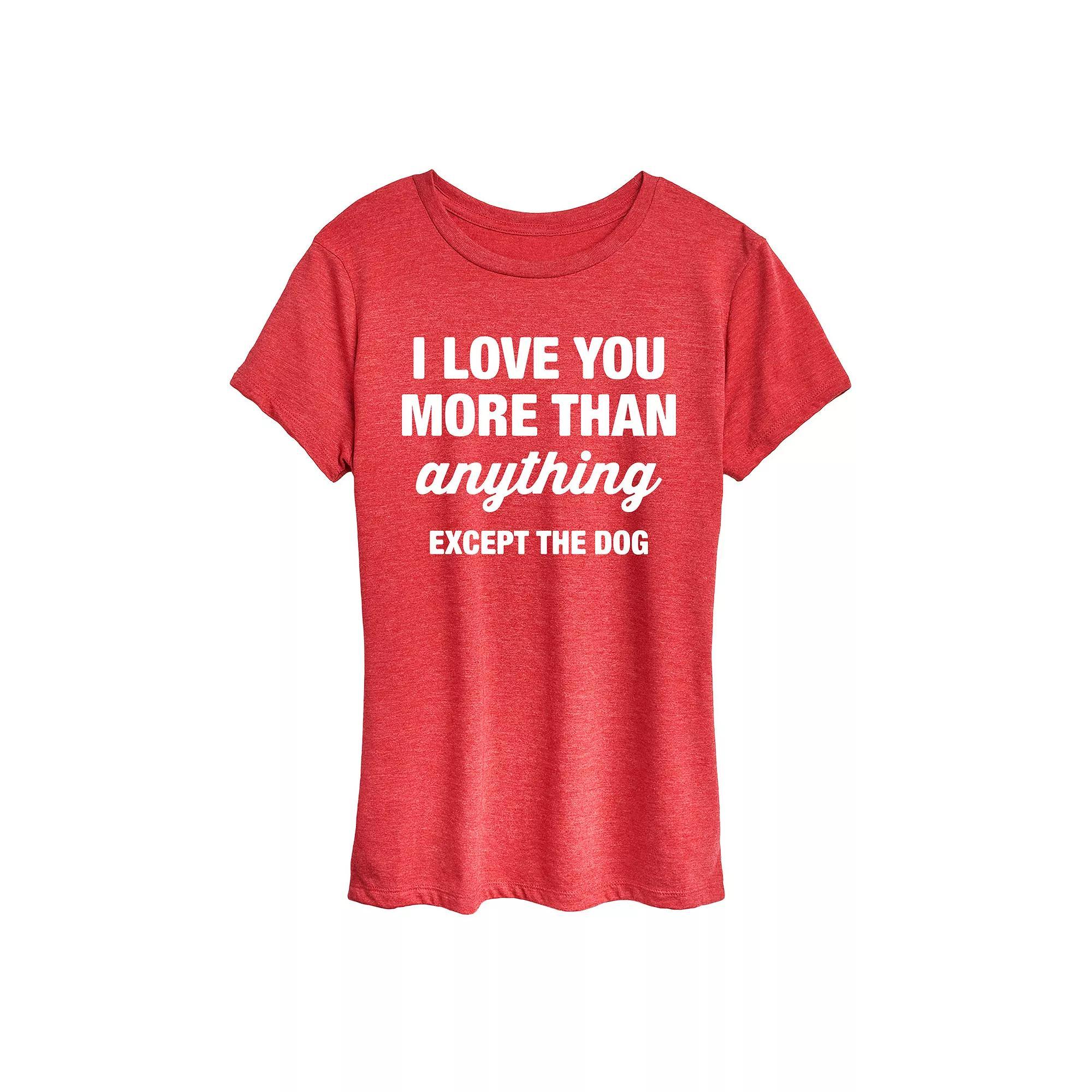 Womens Except The Dog Graphic Tee Grey Dark Red Product Image