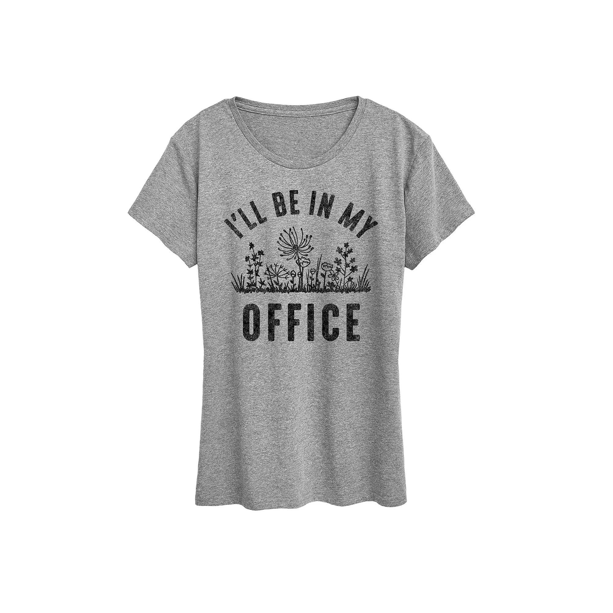 Womens Ill Be In My Office Graphic Tee Grey Red Product Image