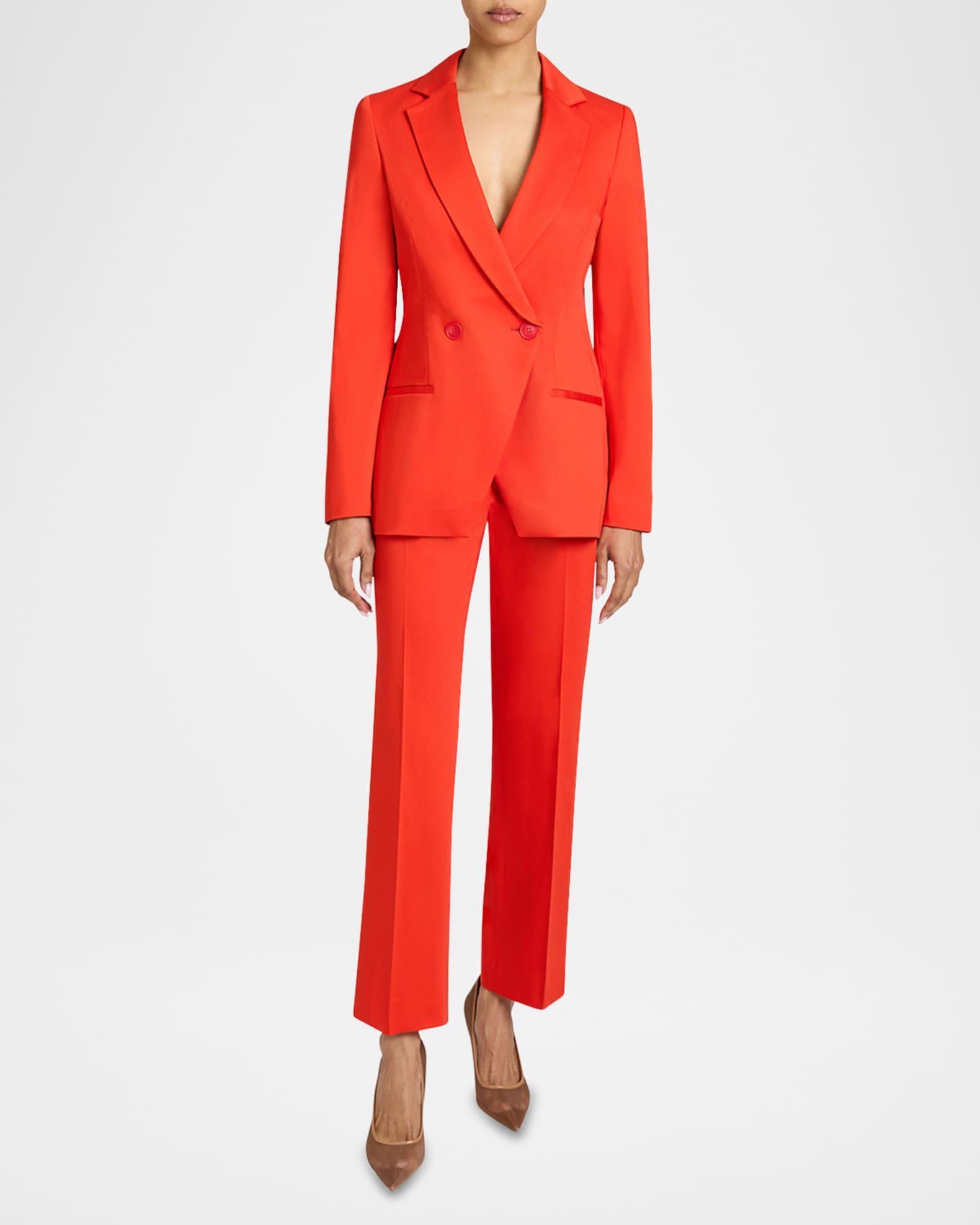 Single-Button Stretch Cotton Blazer Product Image
