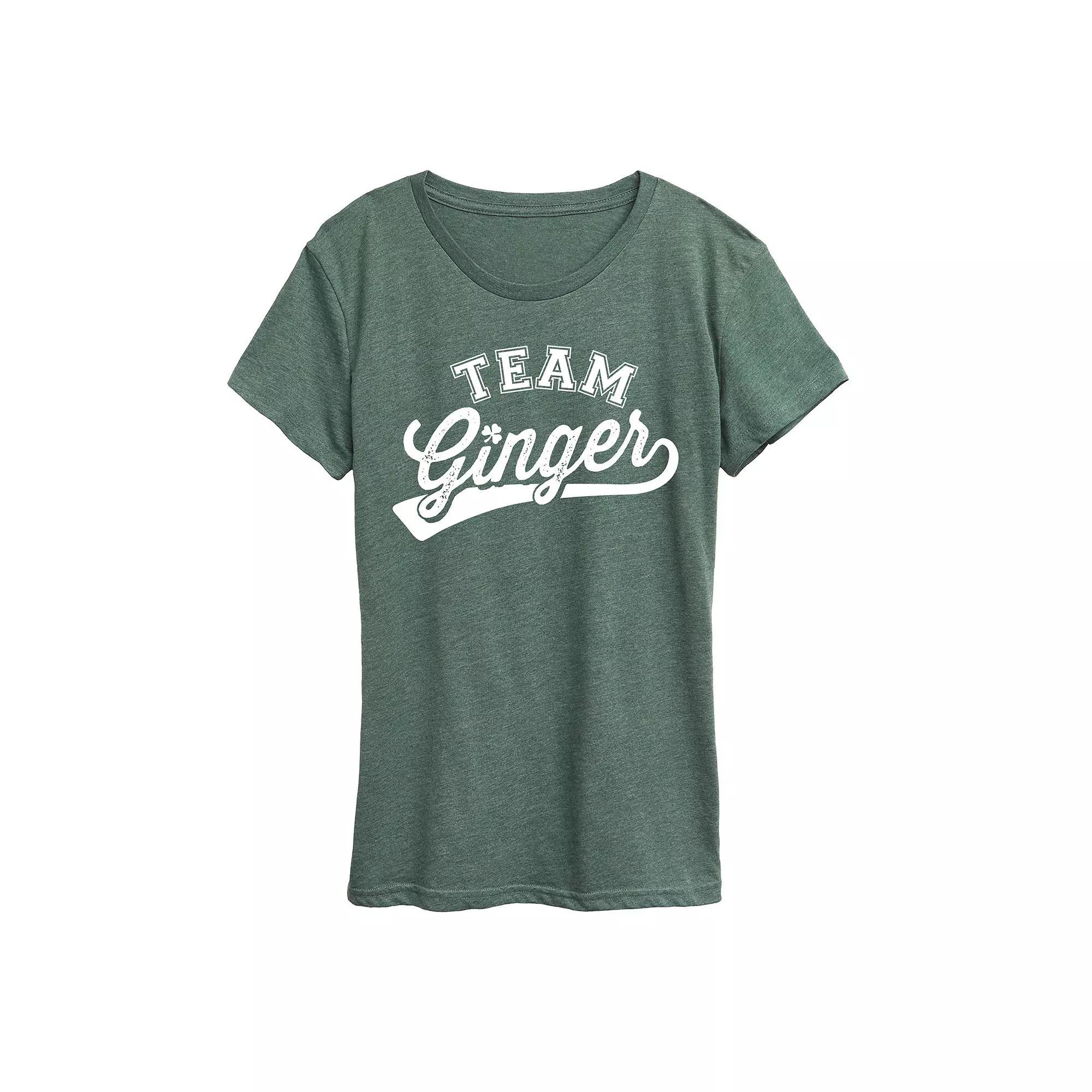 Womens Team Ginger Graphic Tee Grey Green Product Image