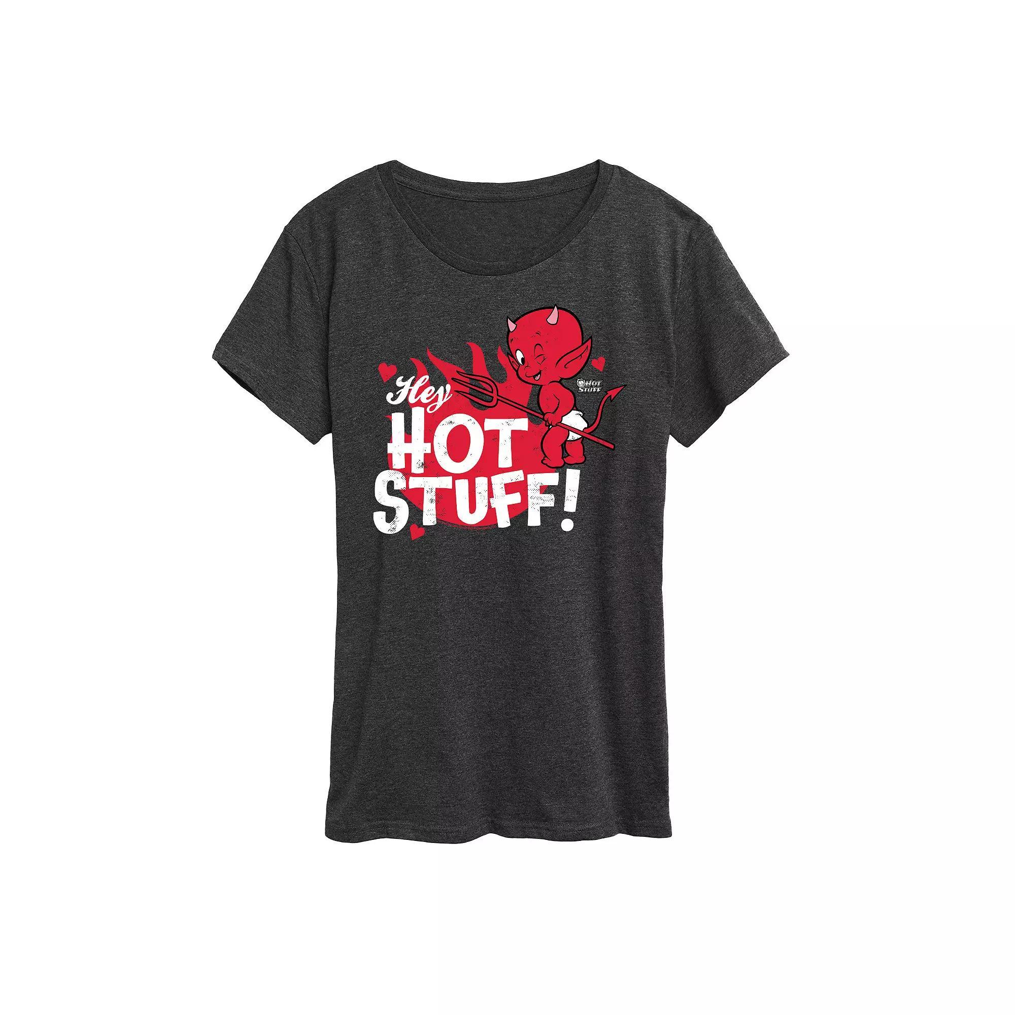 Womens Hot Stuff Graphic Tee, Girls Grey Gray Product Image