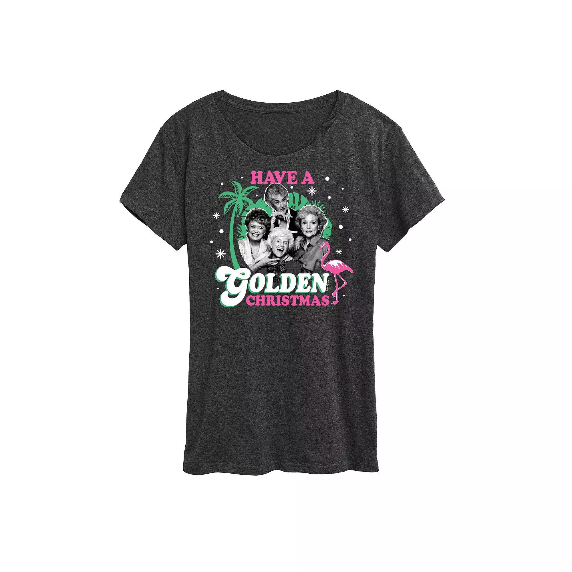 Women's Golden Girls Golden Christmas Graphic Tee, Girl's, Size: Medium, Heather Grey Product Image