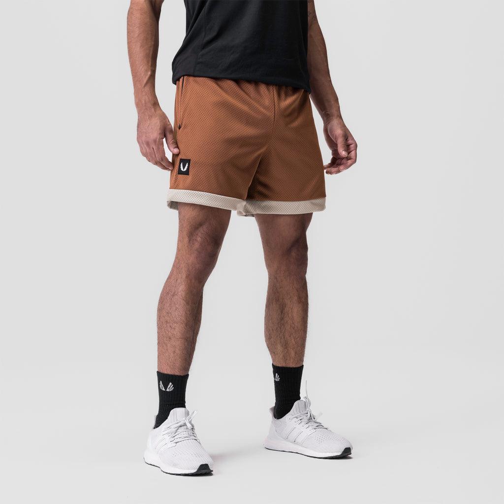 0795. SilverPlus™ Mesh Reversible Short  - Rust/Beige Product Image