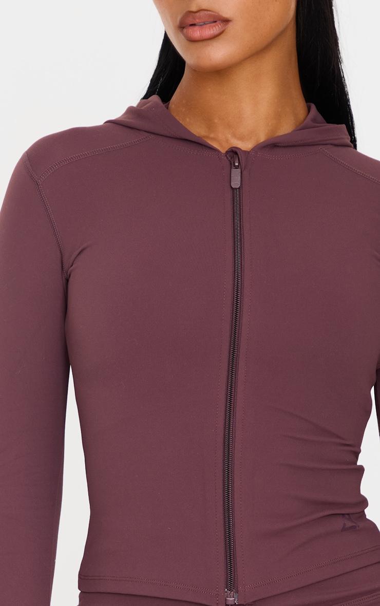 Dark Chocolate Sculpt Hooded Gym Jacket Product Image