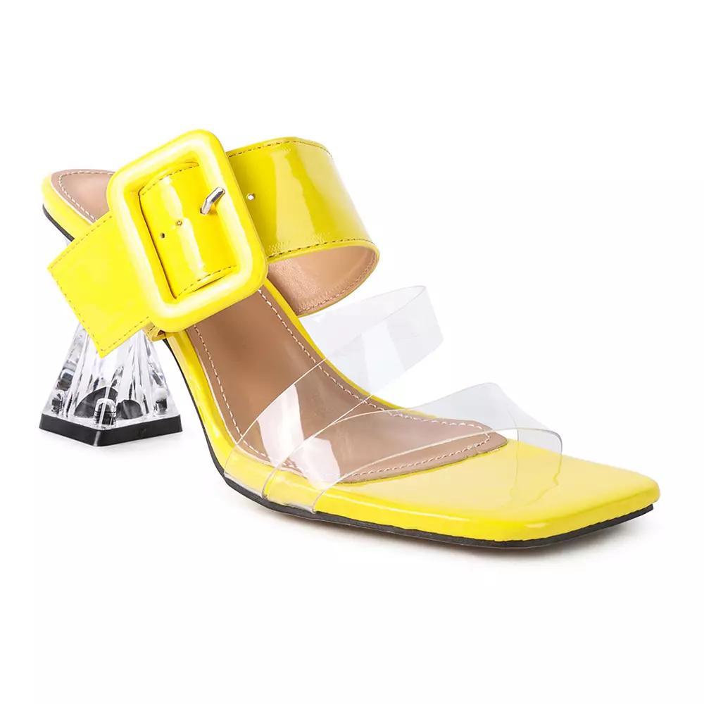 London Rag City Girl Women's Slide Buckle Sandals, Size: 9, Yellow Product Image