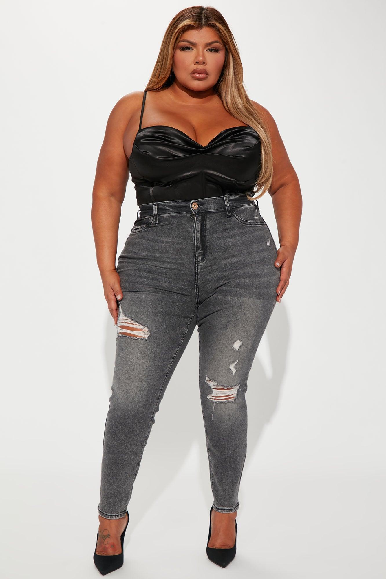 Living Life High Stretch Skinny Jeans - Black Wash Product Image
