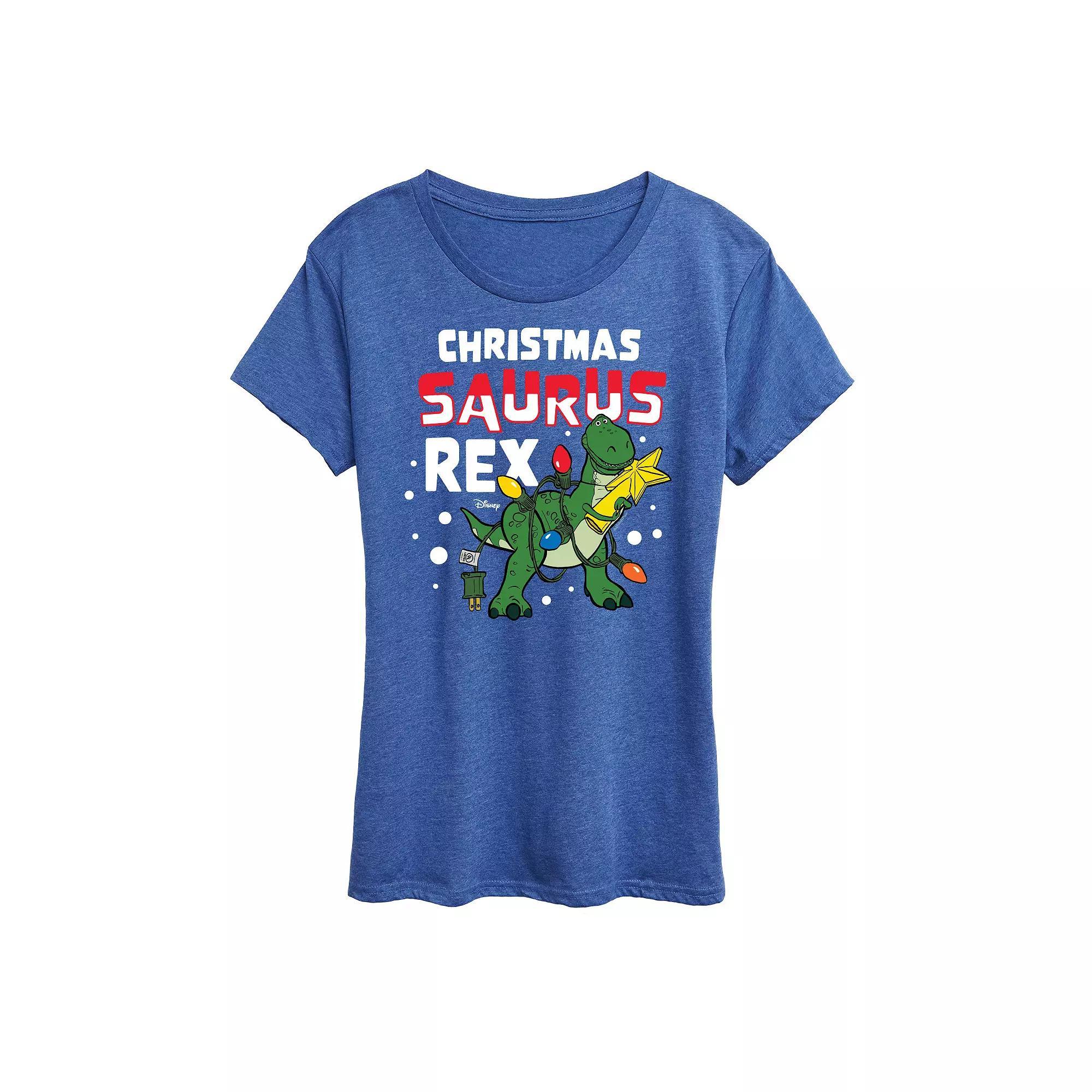 Disney / Pixar's Toy Story Women's Christmas Saurus Rex Graphic Tee, Girl's, Size: Small, Heather Grey Product Image