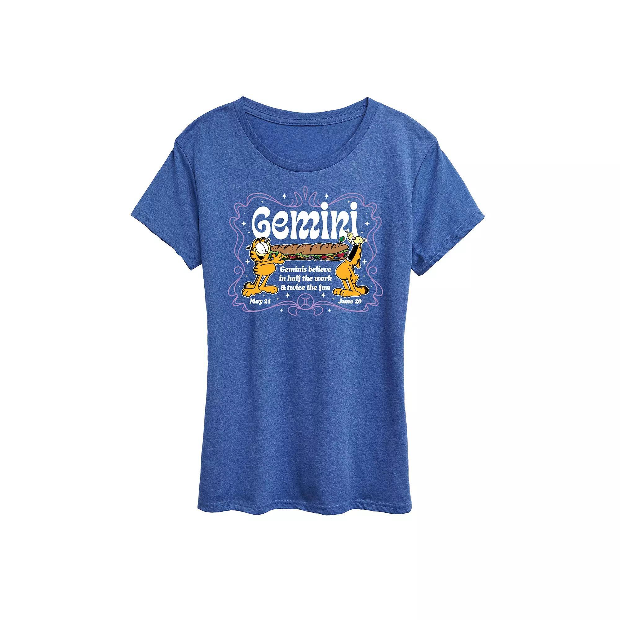 Womens Garfield Gemini Graphic Tee Blue Product Image