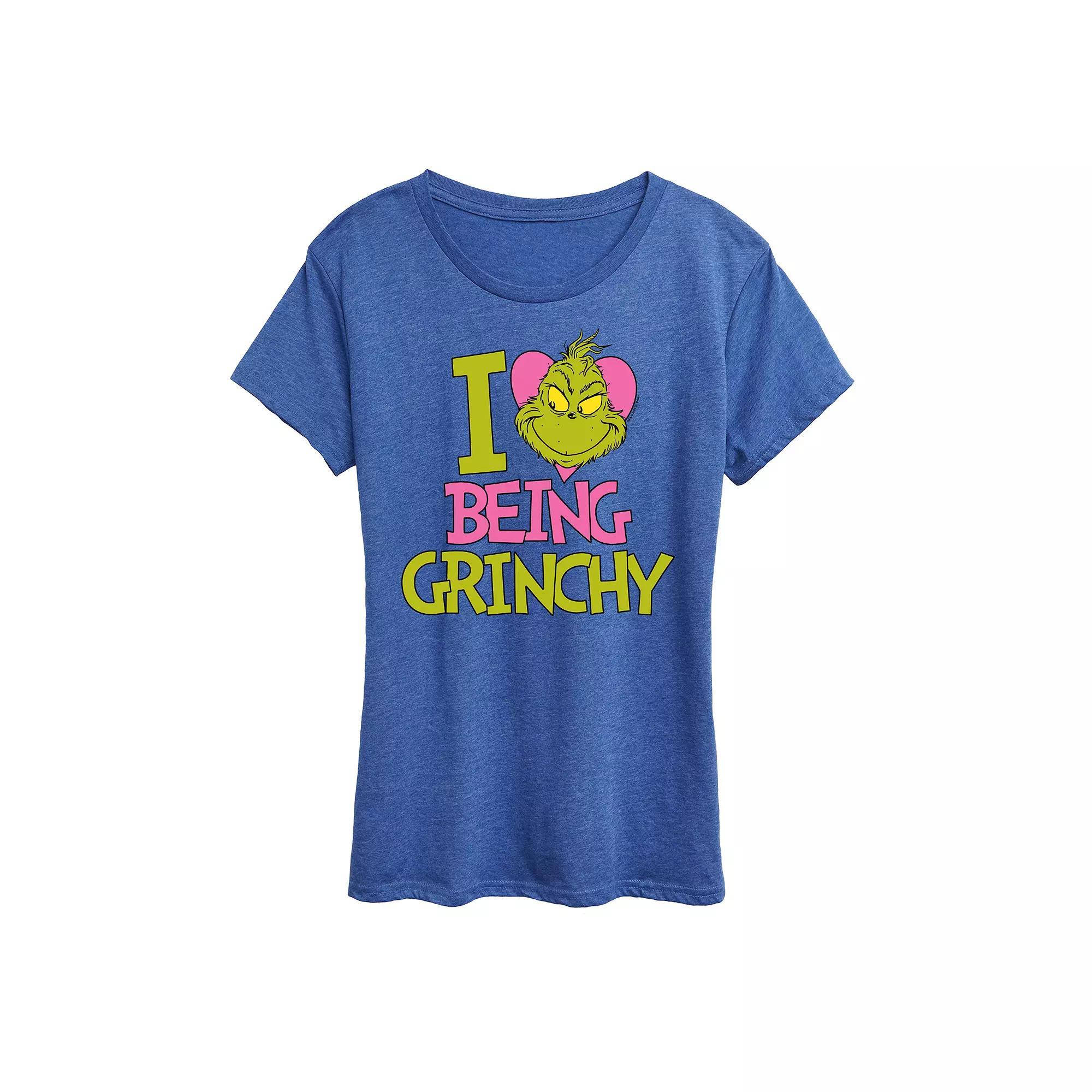 Womens Grinch I Love Being Grinchy Graphic Tee Product Image