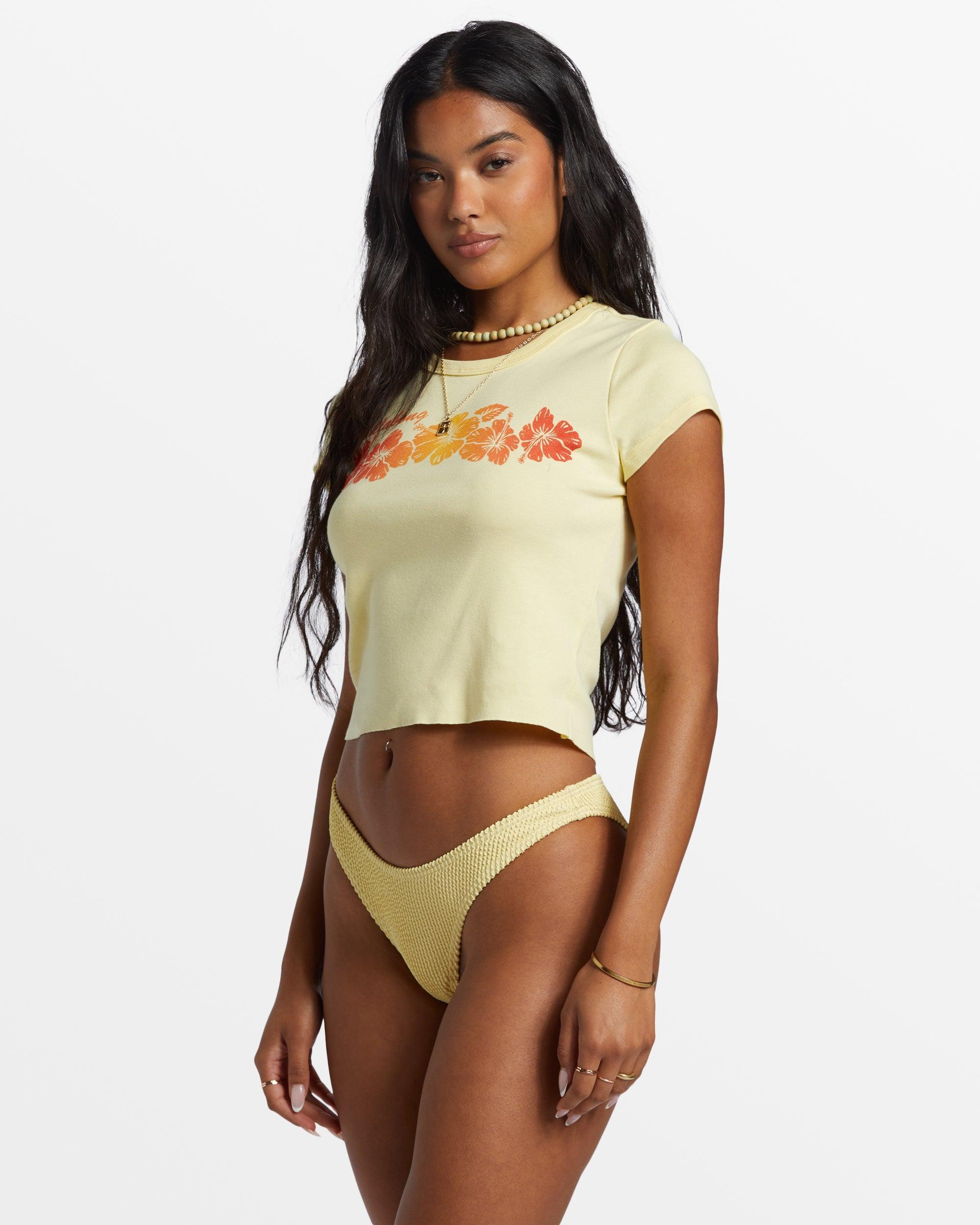Summer Babe Shrunken T-Shirt - Mellow Yellow Female Product Image