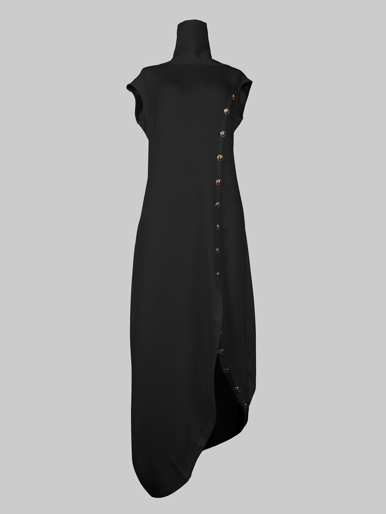 Loose Sleeveless Solid Color Split-side Shawl Collar Maxi Dresses Product Image