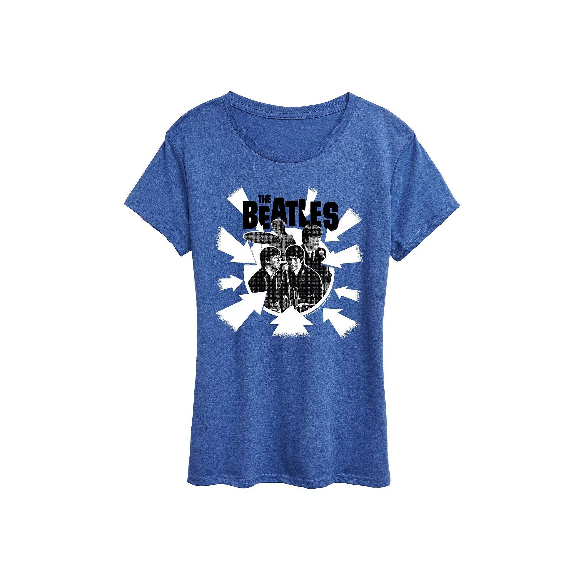 Womens The Beatles Arrows Tee Graphic Tee Grey Royal Blue Product Image