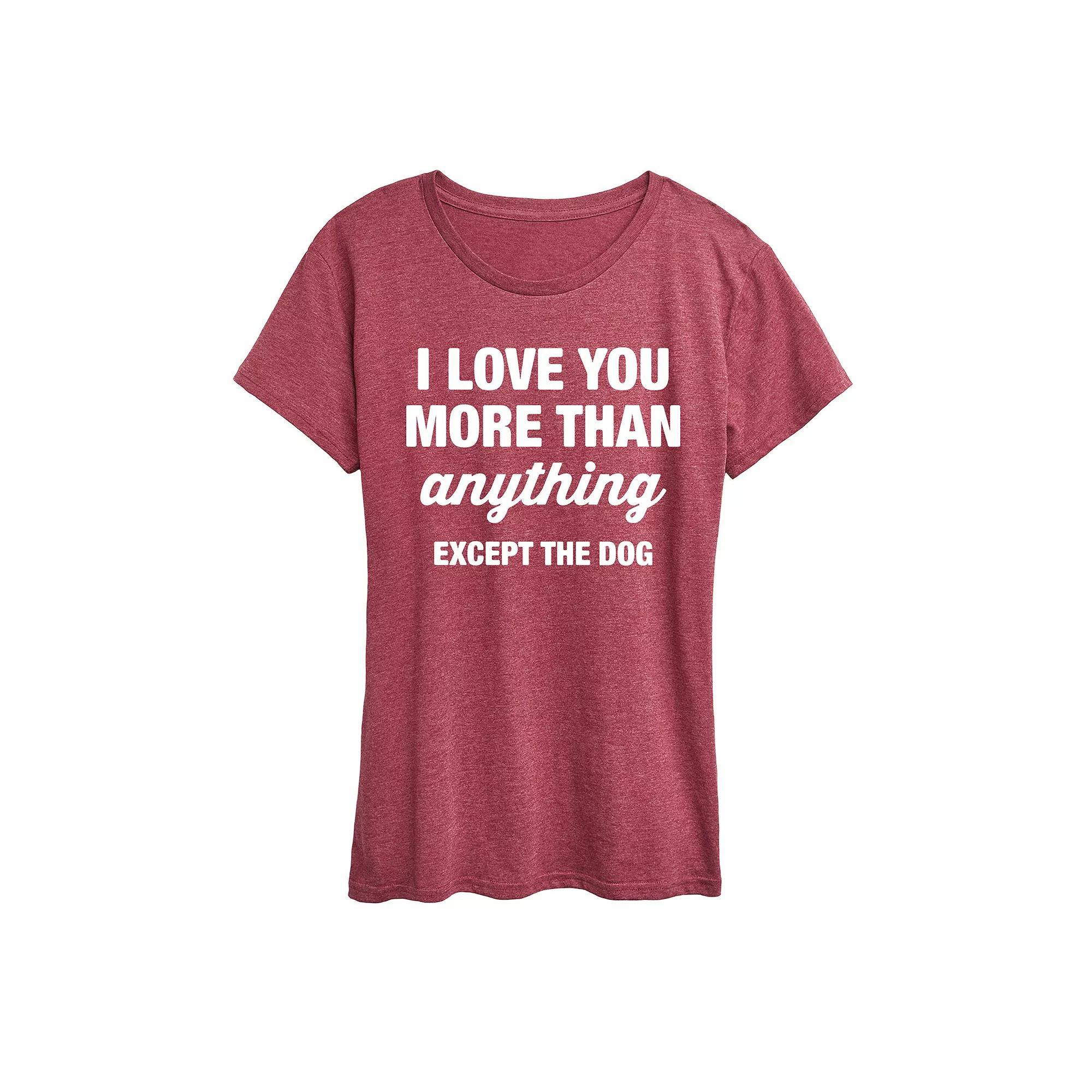 Womens Except The Dog Graphic Tee Grey Dark Red Product Image
