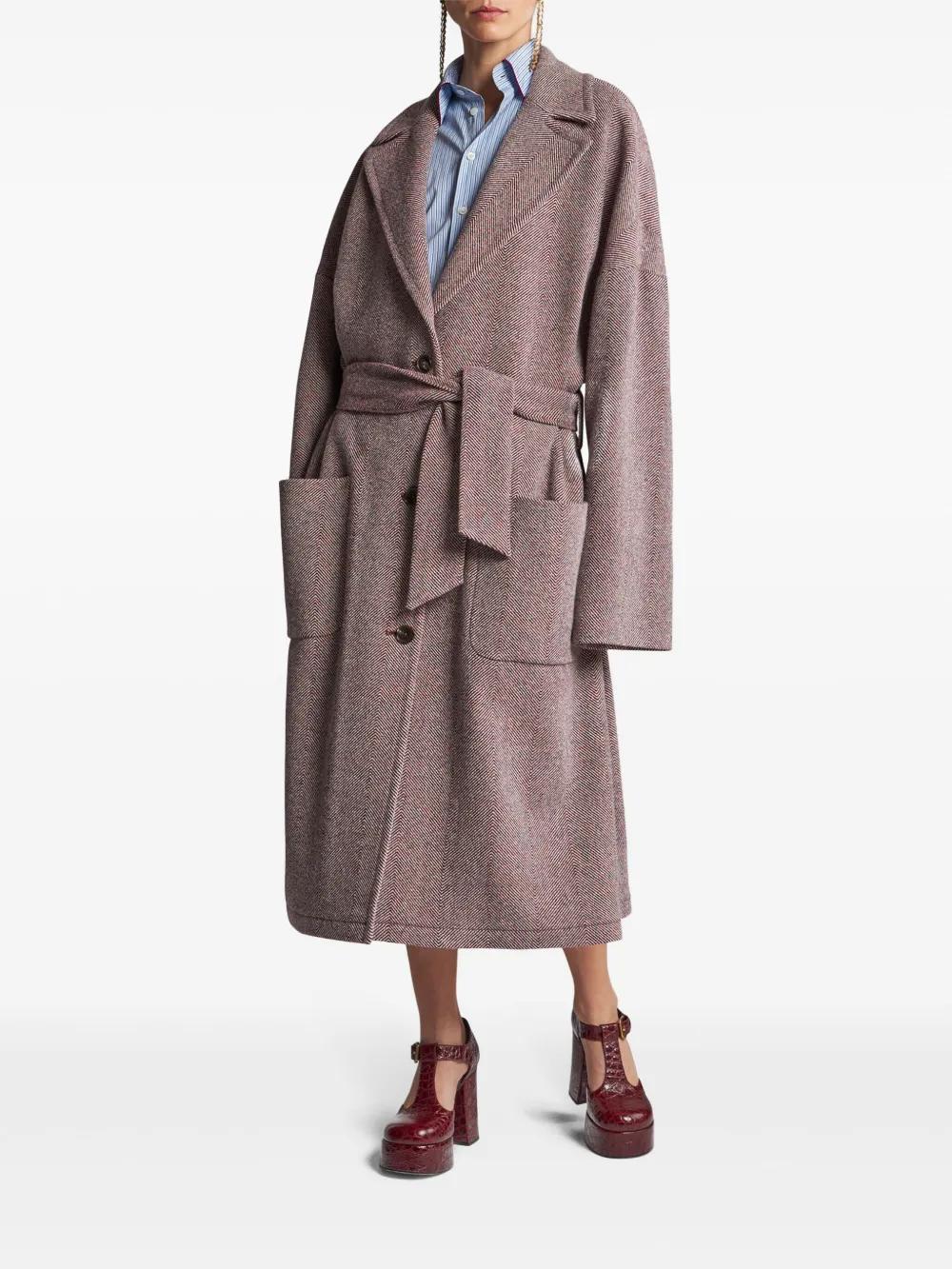 belted wool coat Product Image