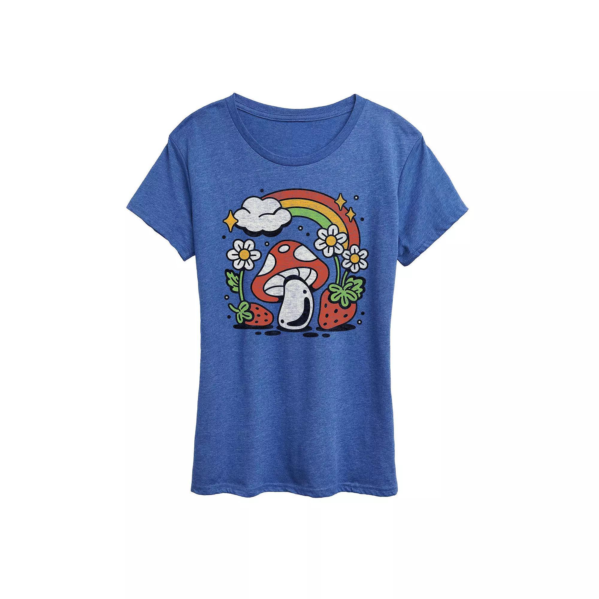 Plus Run Like Your Kids Are Looking For You Graphic Tee, Womens Grey Royal Blue Product Image
