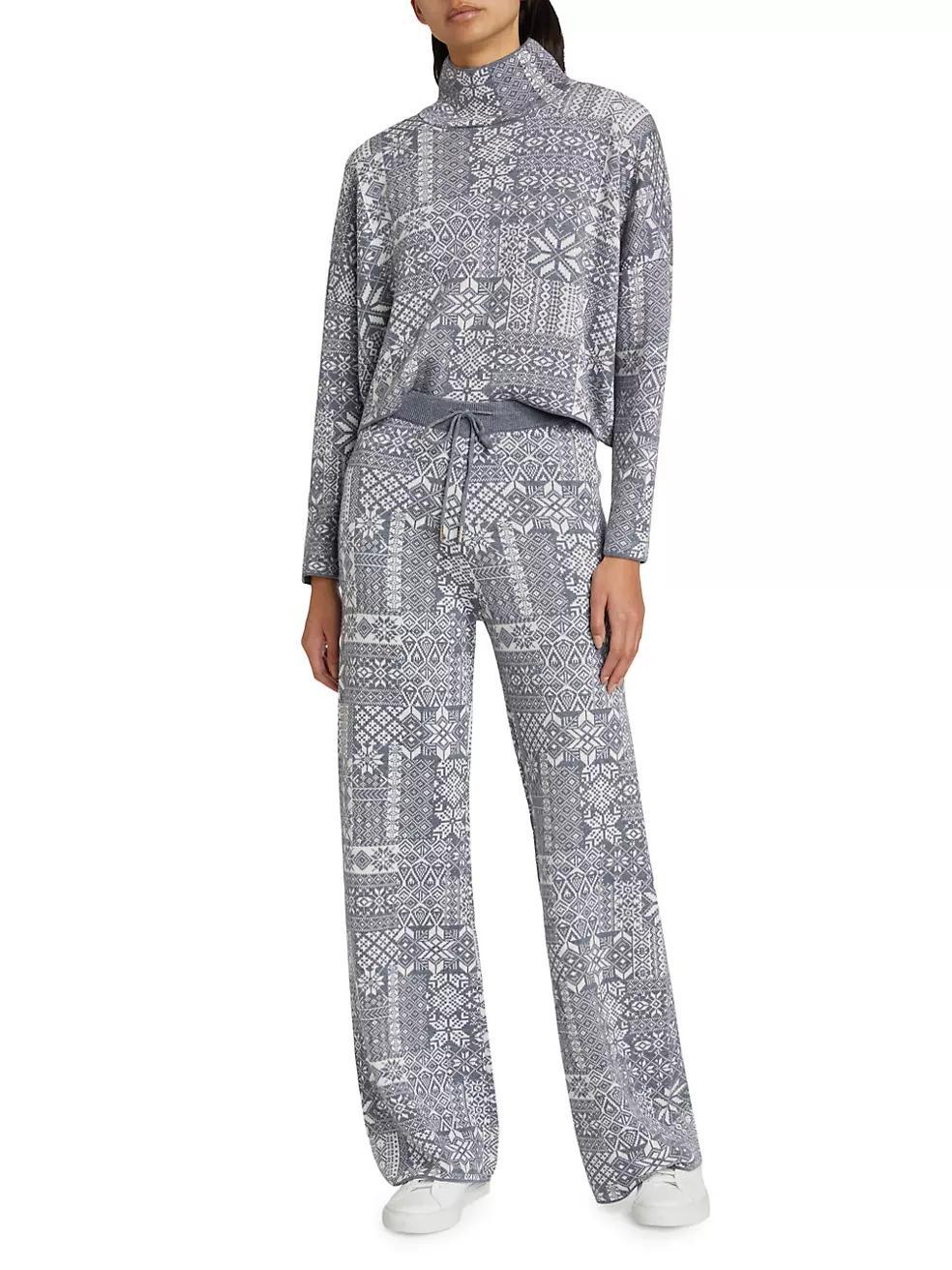 Patchwork Jacquard Knit Pants Product Image