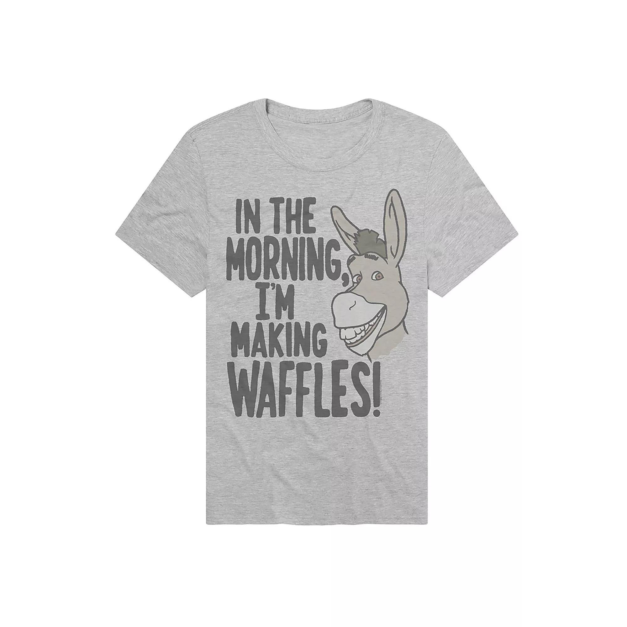 Men's Shrek Waffles Graphic Tee, Size: Large, Athletic Grey Product Image