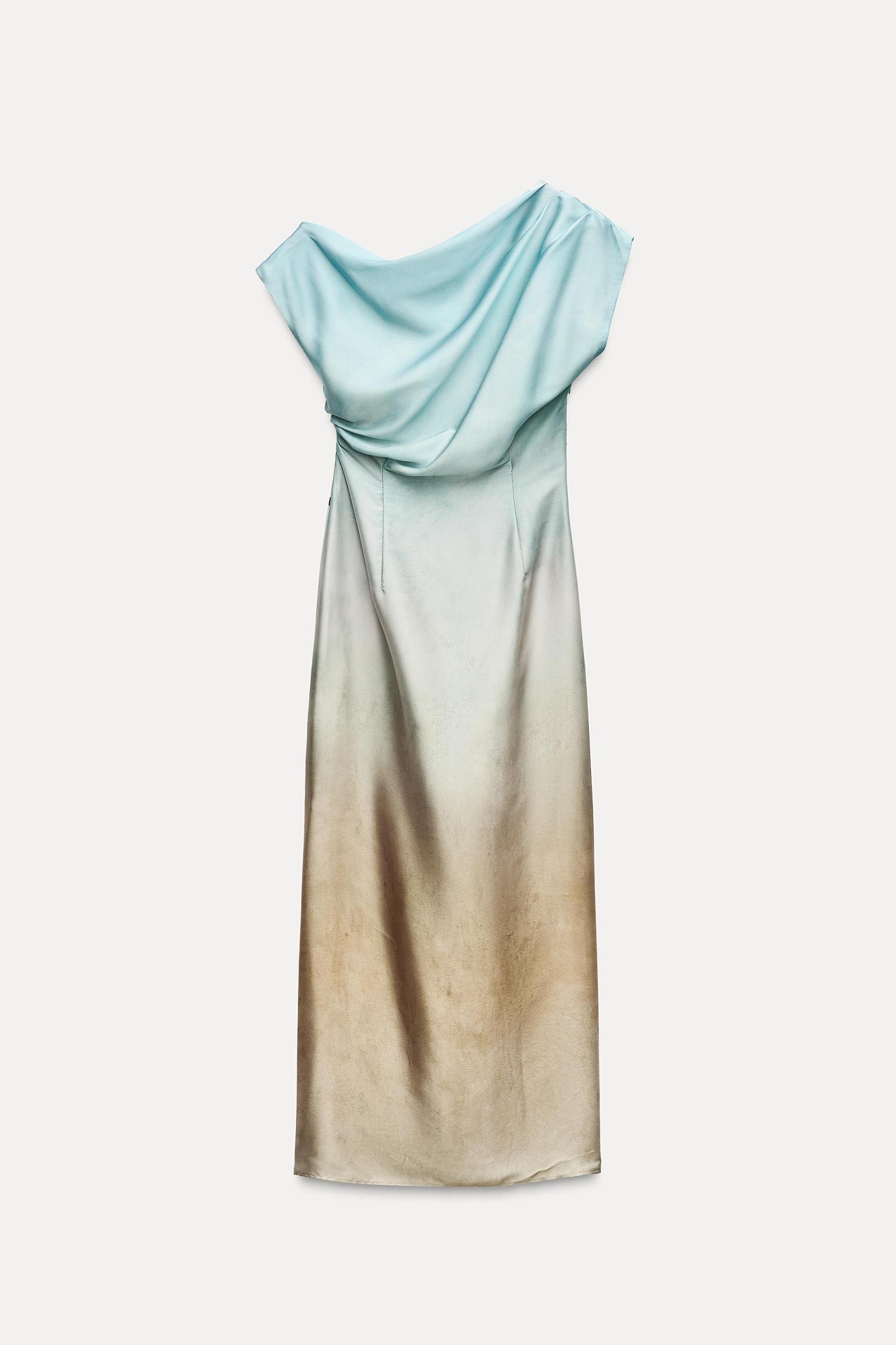 SATIN EFFECT FLORAL PRINT DRESS Product Image