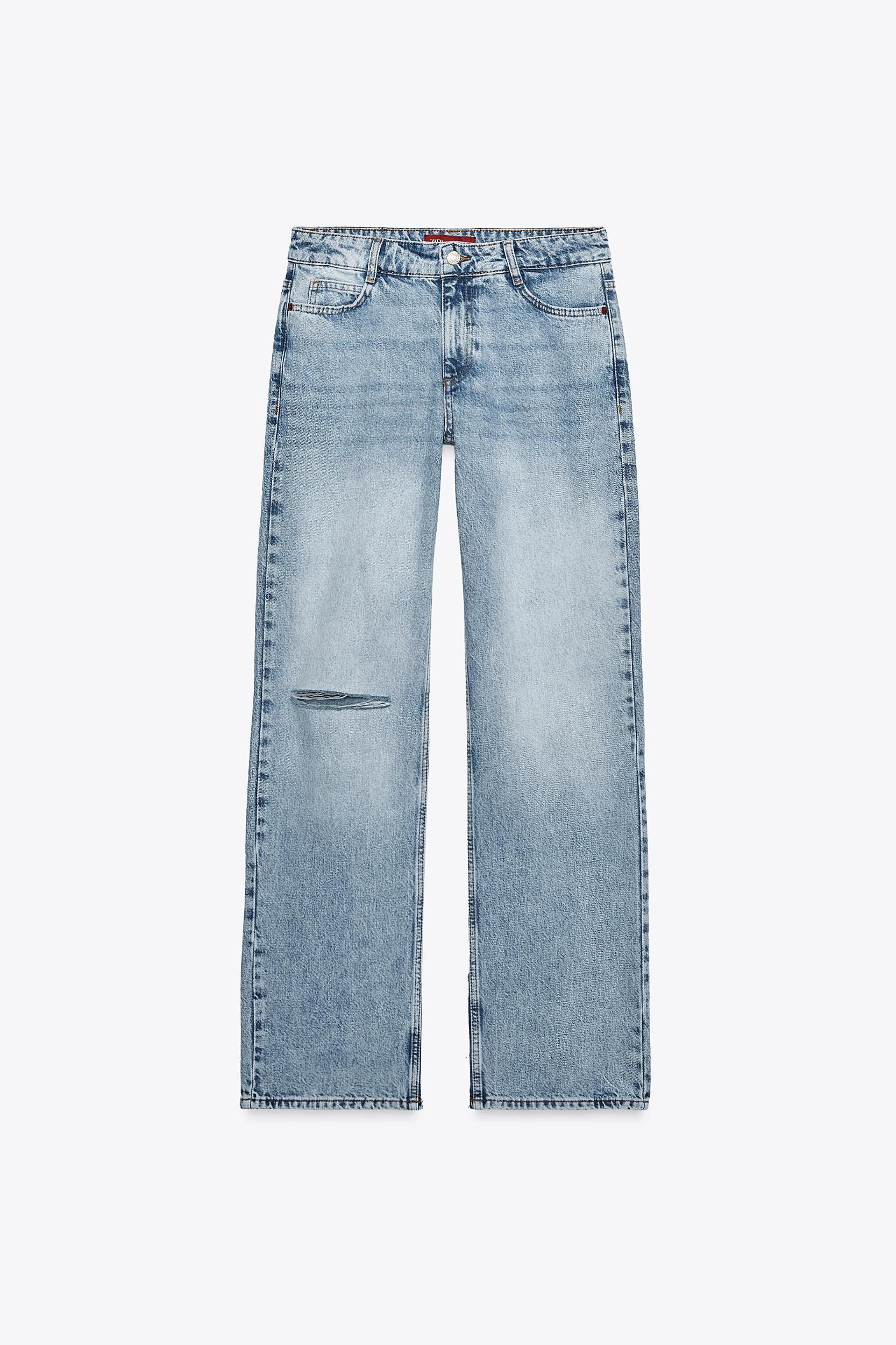 Z1975 SLIM FLARE LOW RISE RIPPED LONG LENGTH JEANS Product Image