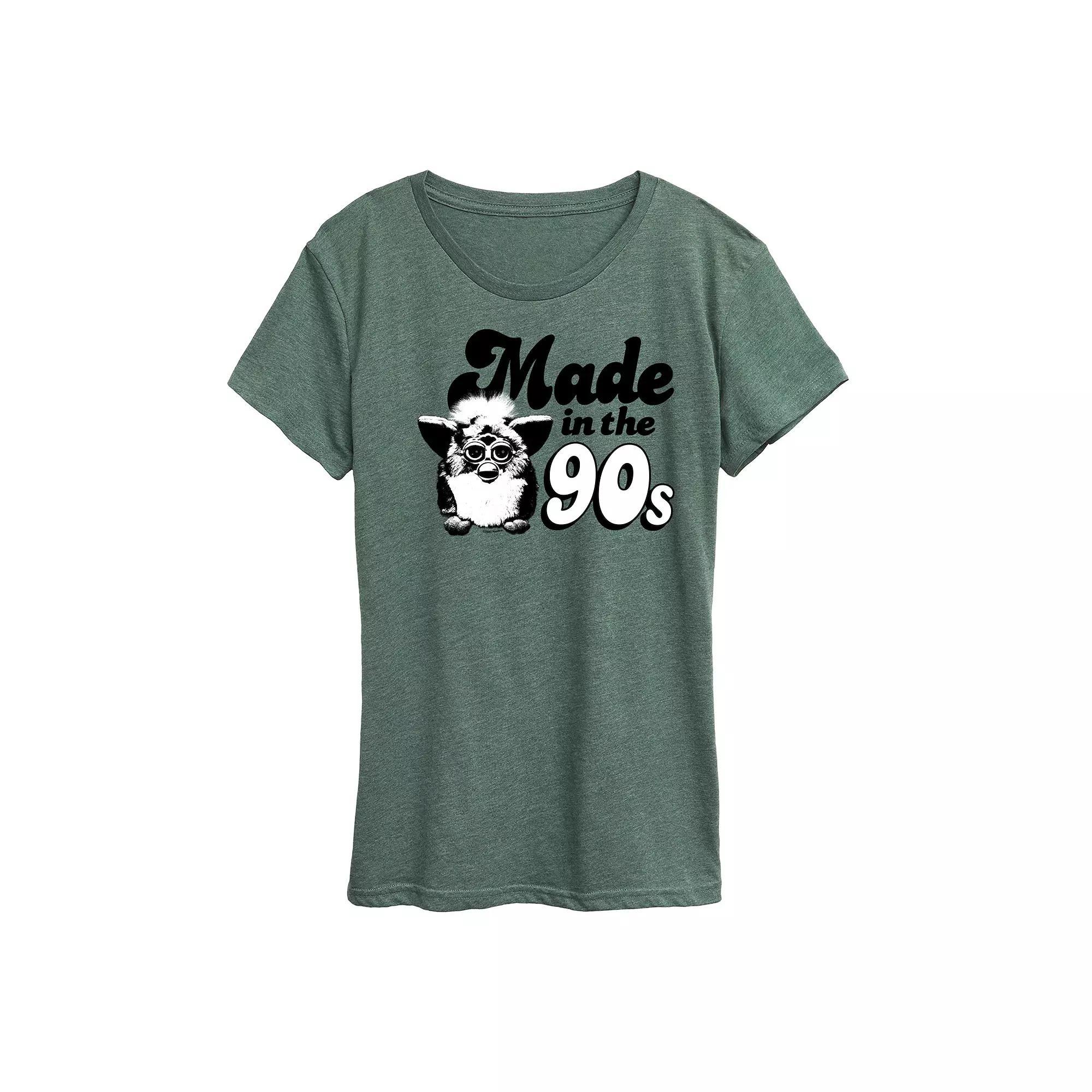 Womens Furby Made In The 90s Graphic Tee Grey Royal Blue Product Image