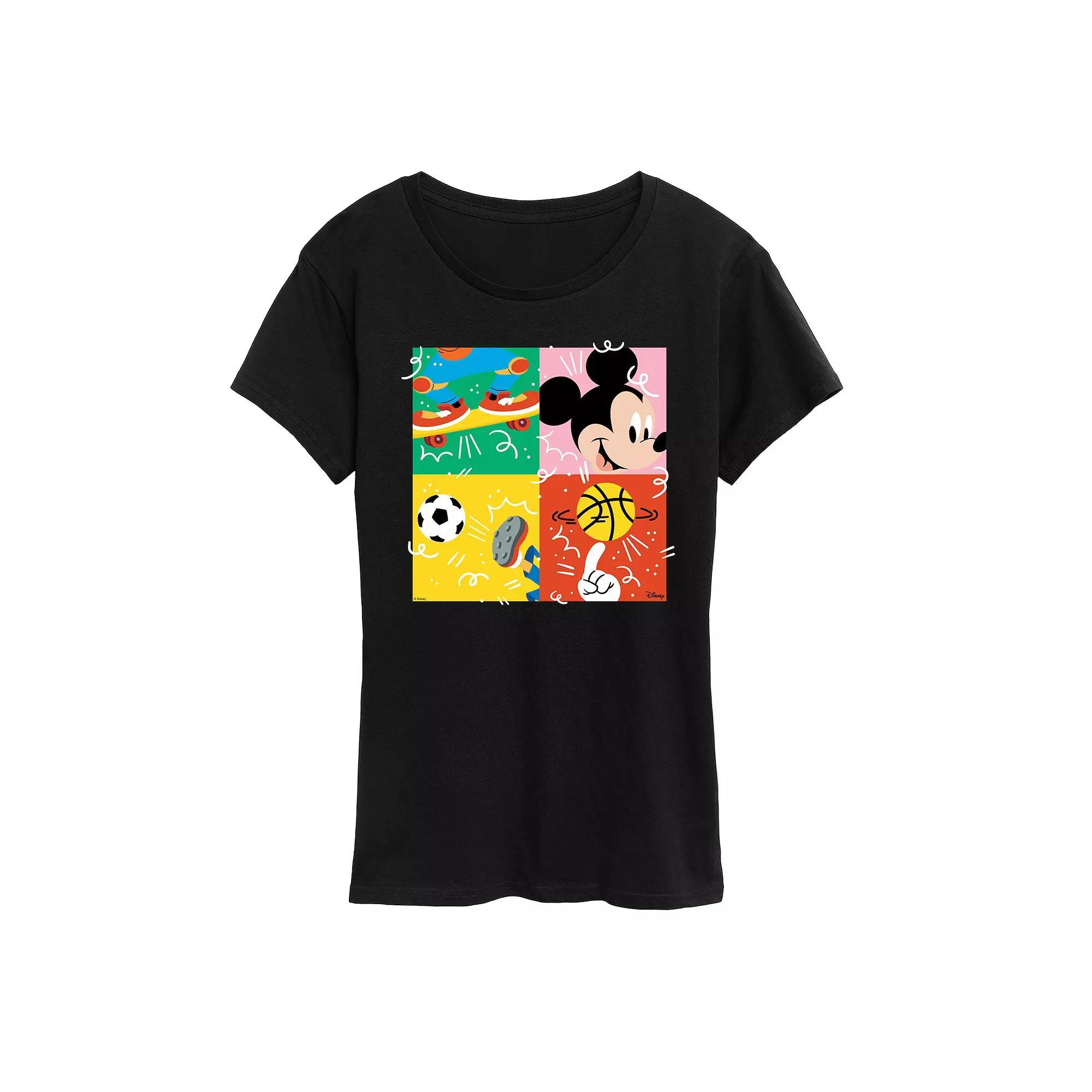 Disney's Mickey Mouse Women's Sports Grid Graphic Tee, Size: XL, Blue Product Image