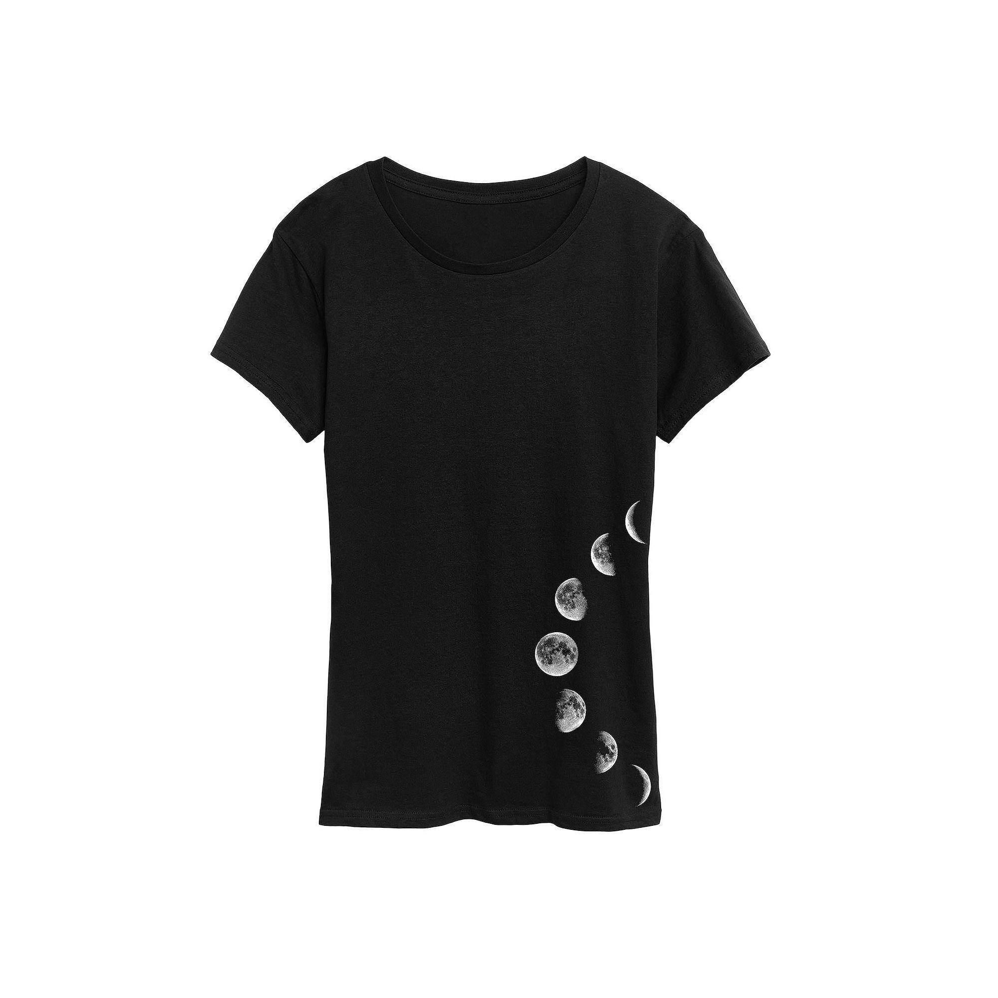 Women's Moon Phases Graphic Tee, Size: Large, Heather Grey Product Image