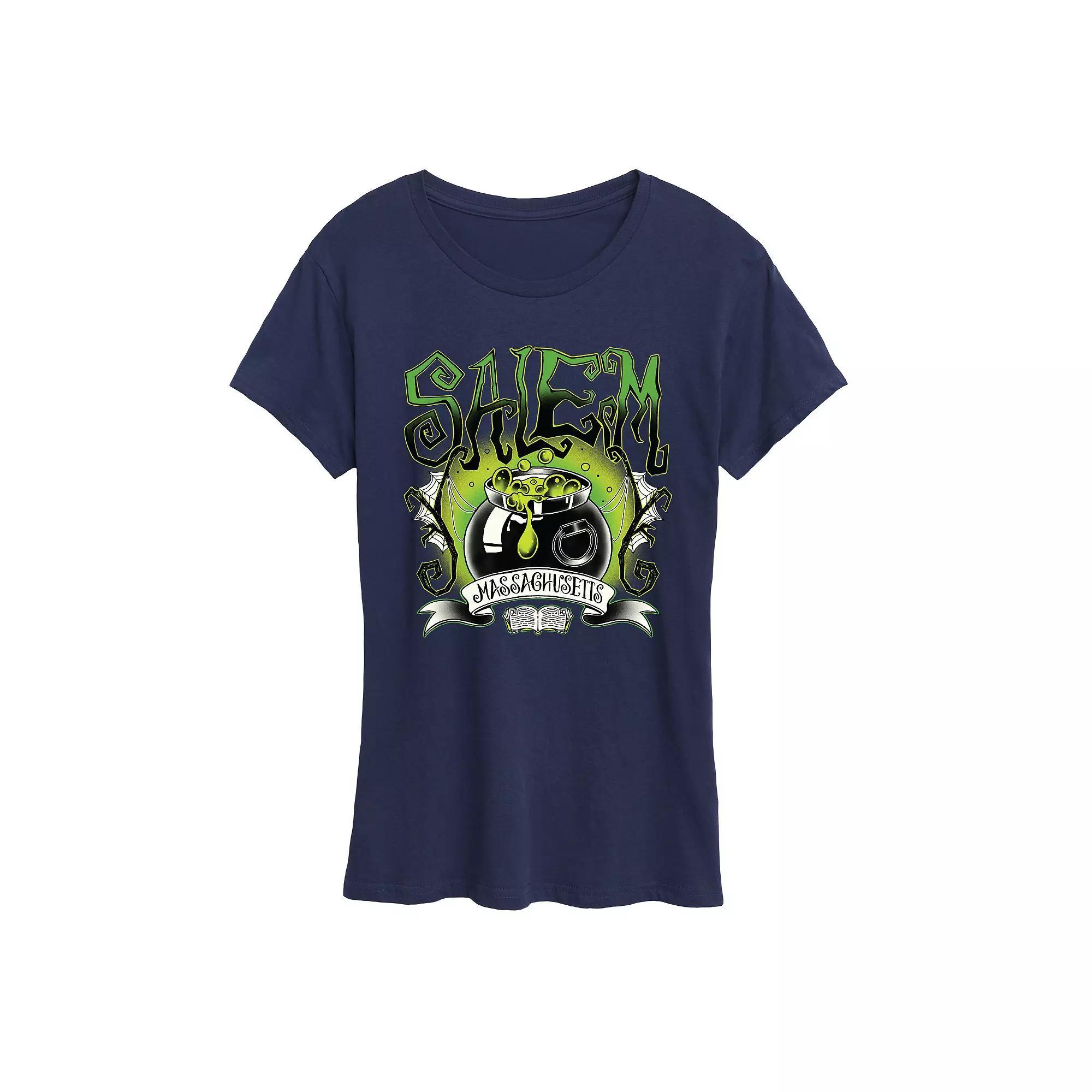 Womens Salem Witchy Collegiate Graphic Tee Blue Product Image