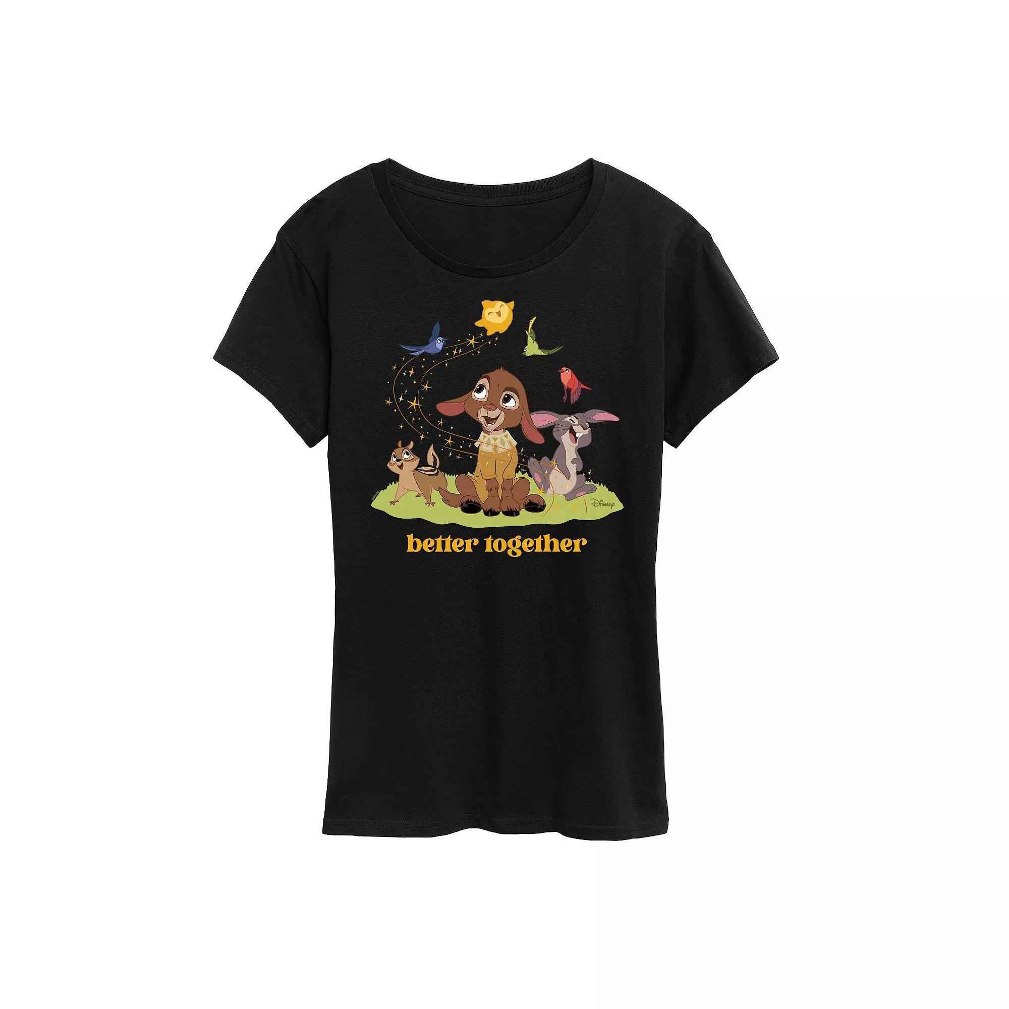 Disneys Mickey Mouse, Goofy & Donald Duck Womens Shamrock Grid Graphic Tee Product Image