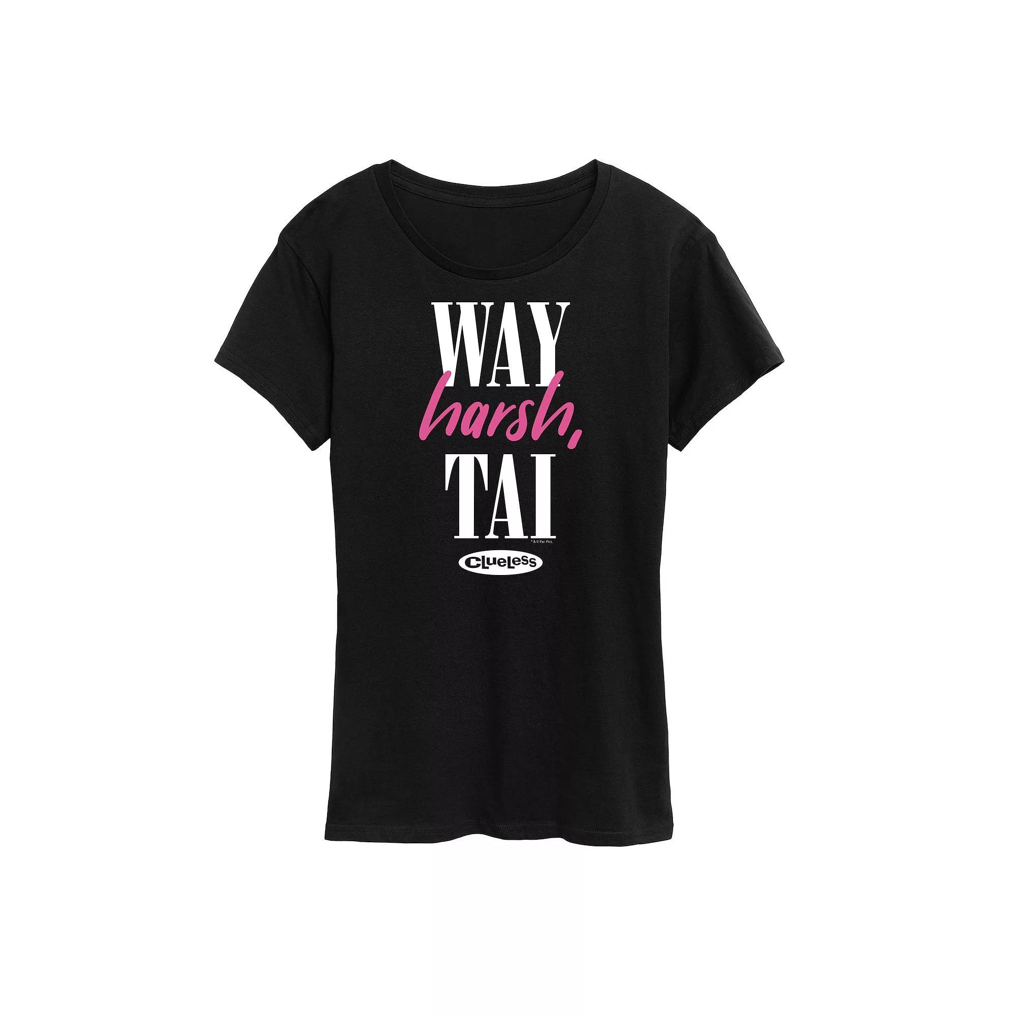 Womens Clueless Way Harsh Tai Graphic Tee, Girls Heather Grey Product Image