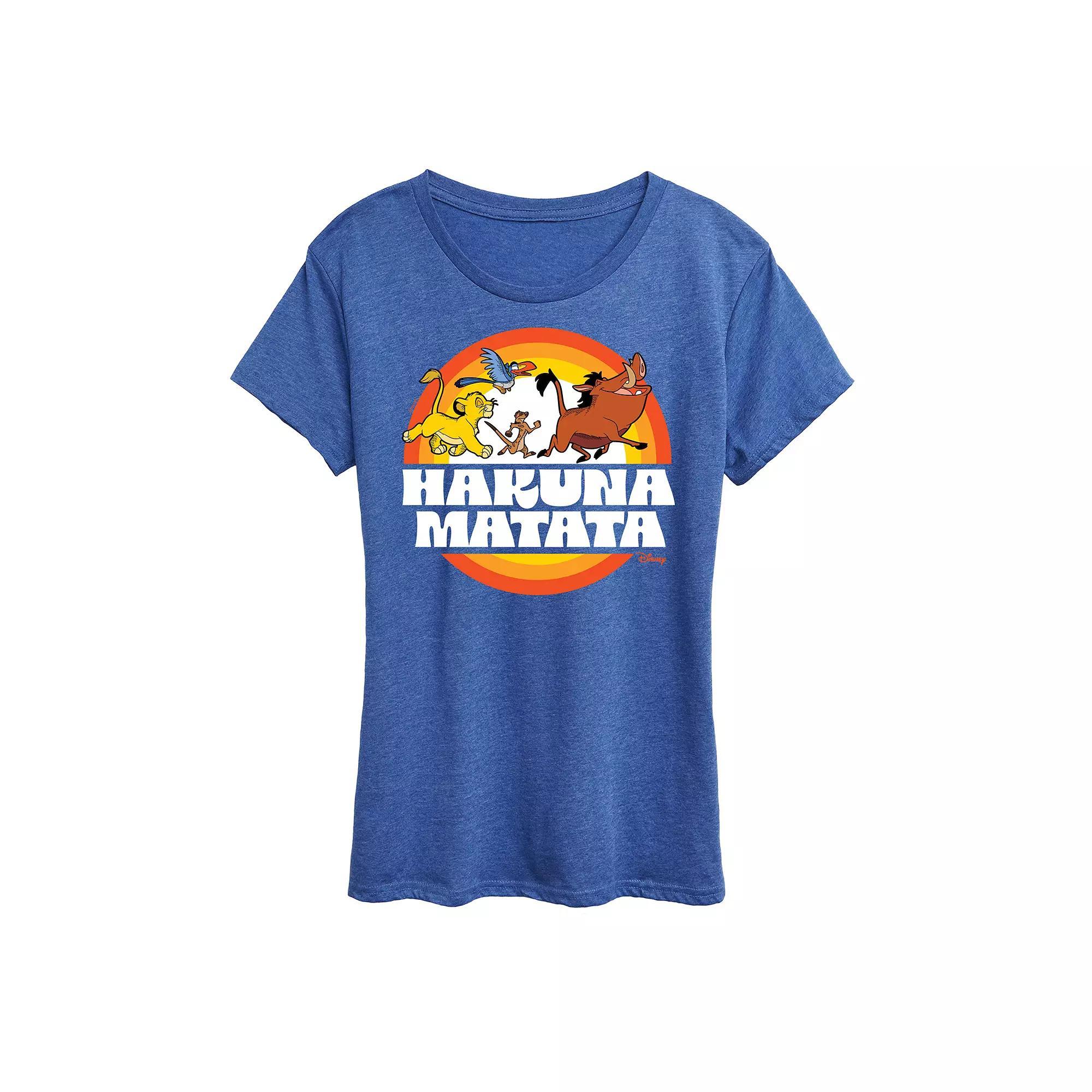 Disney's Lion King Women's Hakuna Matata Graphic Tee, Size: Small, Grey Royal Blue Product Image