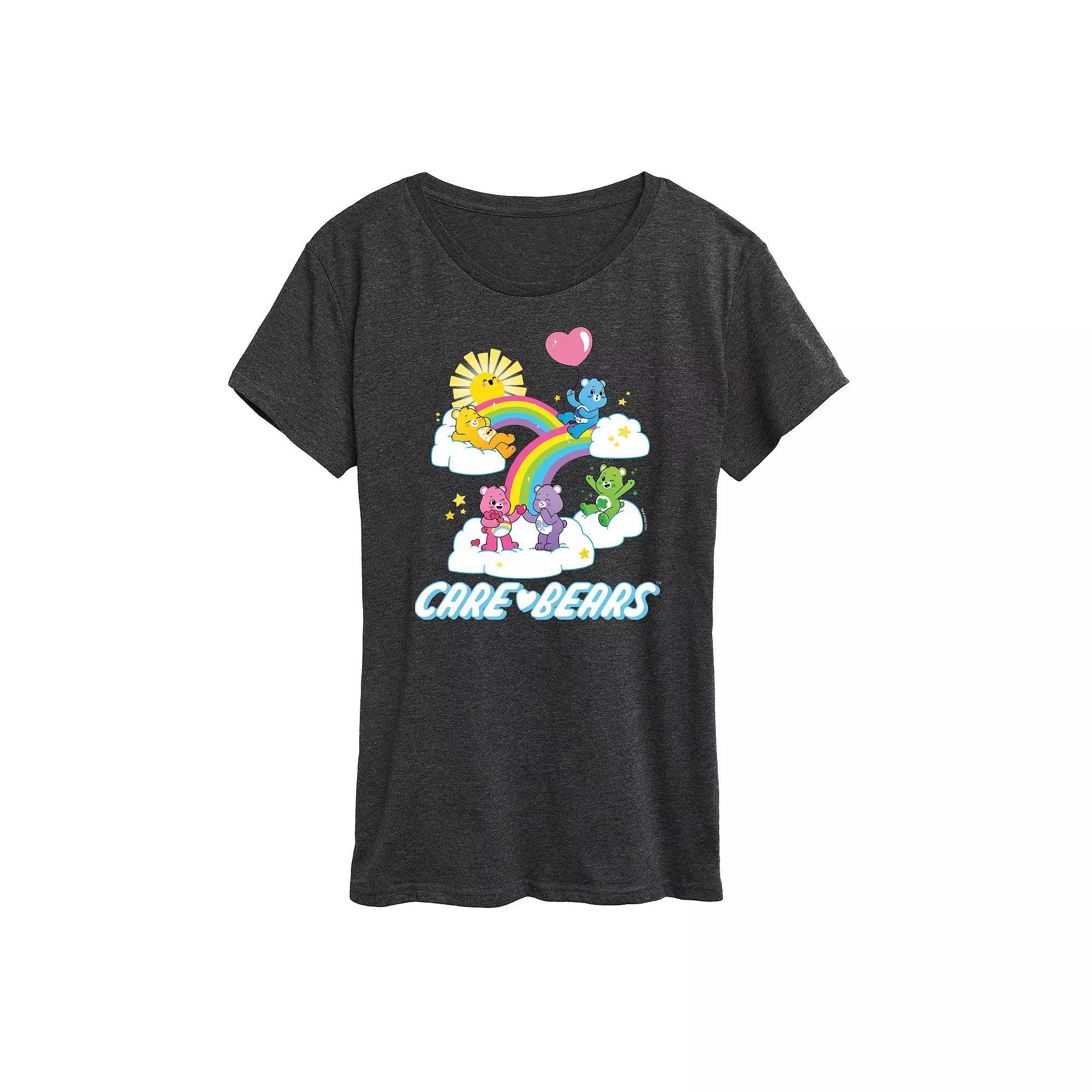 Womens Care Bears Group Logo Graphic Tee Grey Blue Product Image