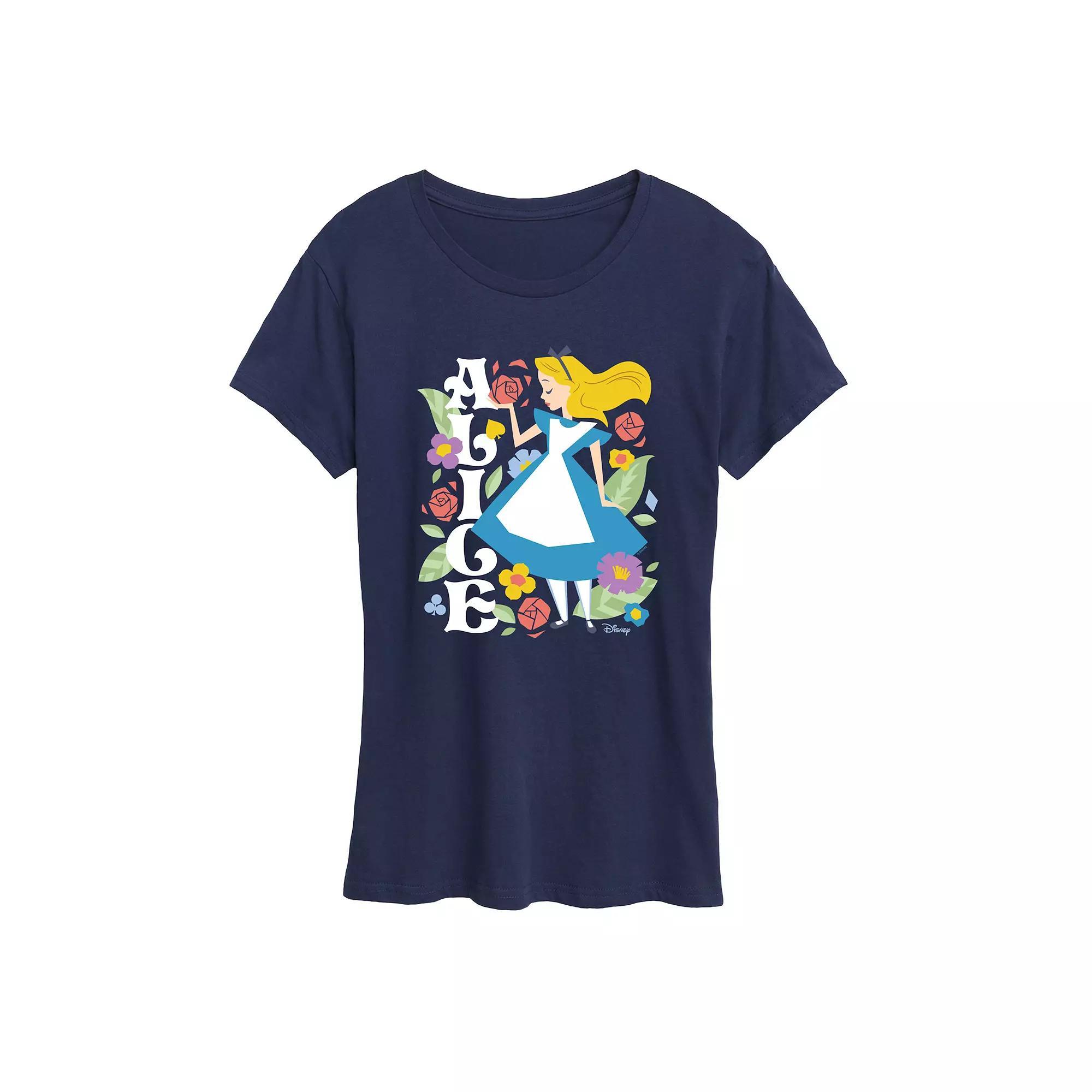 Disneys Alice in Wonderland Womens Botanical Graphic Tee Product Image