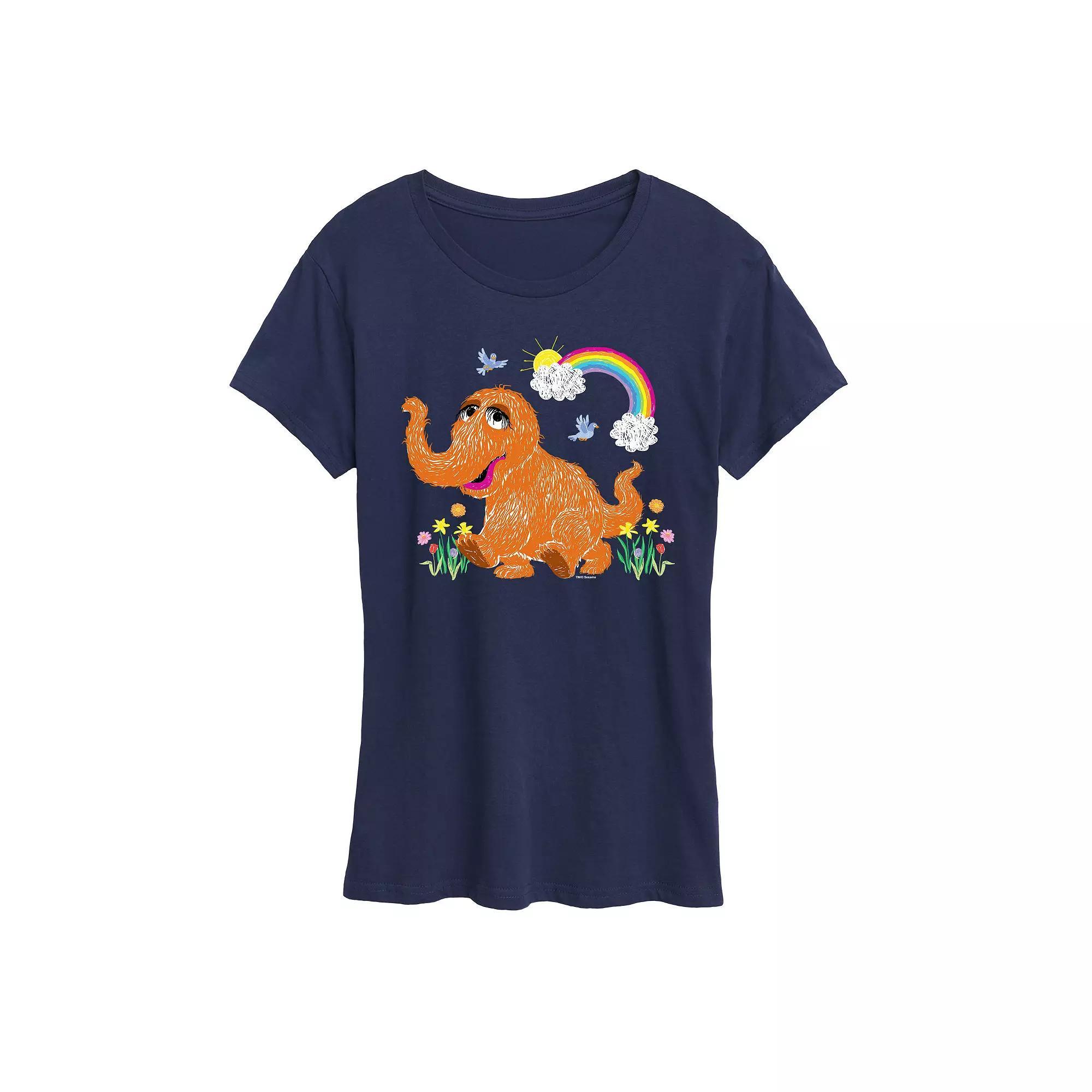 Womens Sesame Street Snuffleupagus Graphic Tee, Girls Blue Product Image