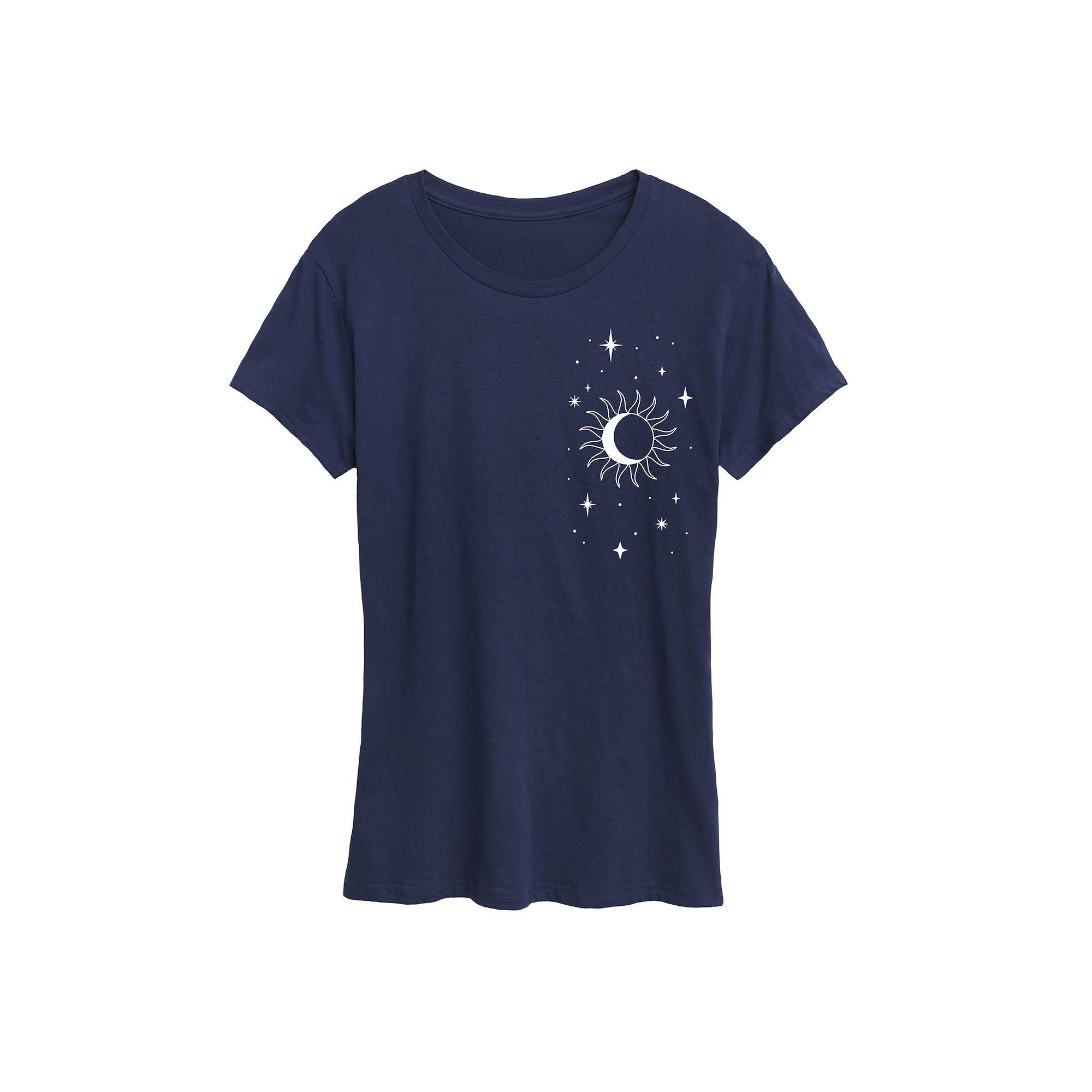 Womens Sunset Palm Trees Graphic Tee Heather Grey Product Image