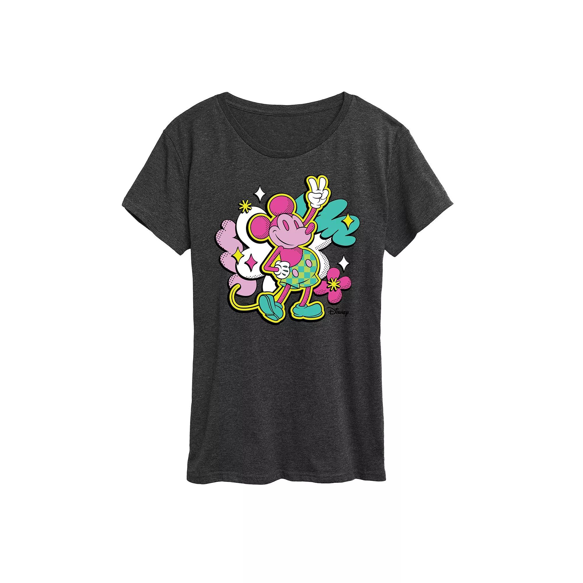 Disney's Mickey Mouse Plus Street Pop Graphic Tee, Women's, Size: 1XL, Heather Grey Product Image