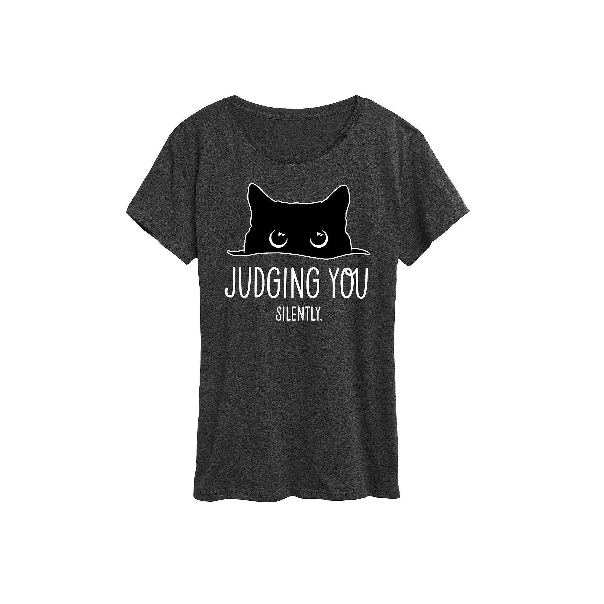 Women's Judging Silently Graphic Tee, Girl's, Size: Small, Black Product Image
