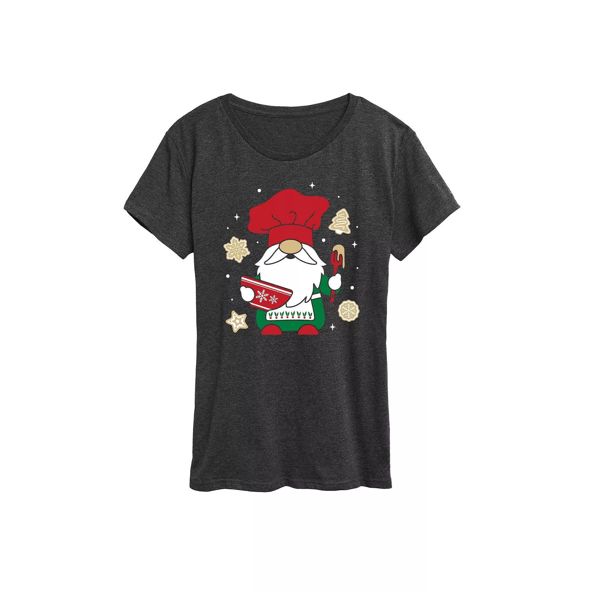 Women's Christmas Baking Gnome Graphic Tee, Girl's, Size: XXL, Blue Product Image