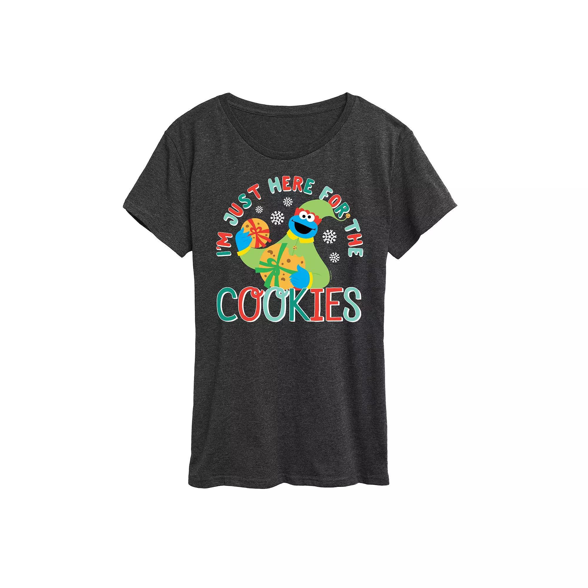 Women's Sesame Street For The Cookies Graphic Tee, Girl's, Size: Large, Blue Product Image